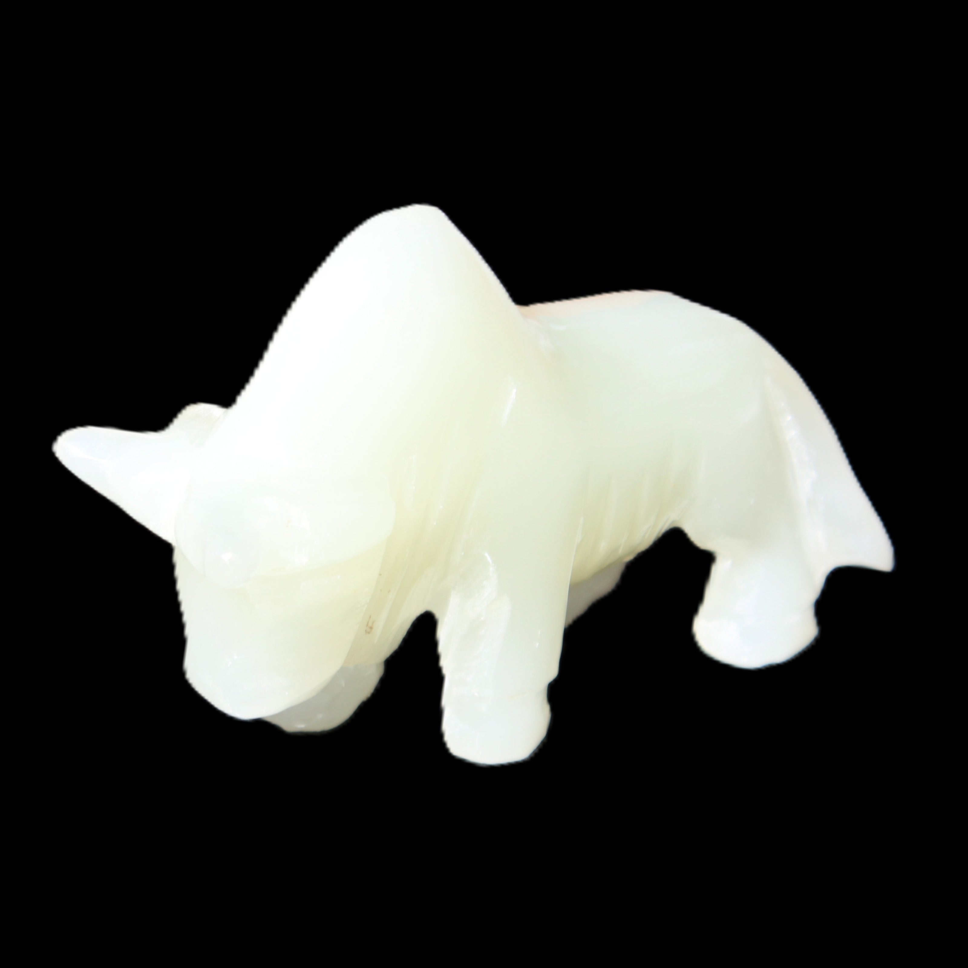 Afghan Jade hand-carved Bull 113*35*71mm 253g in sunlight - Rocks and Things Store