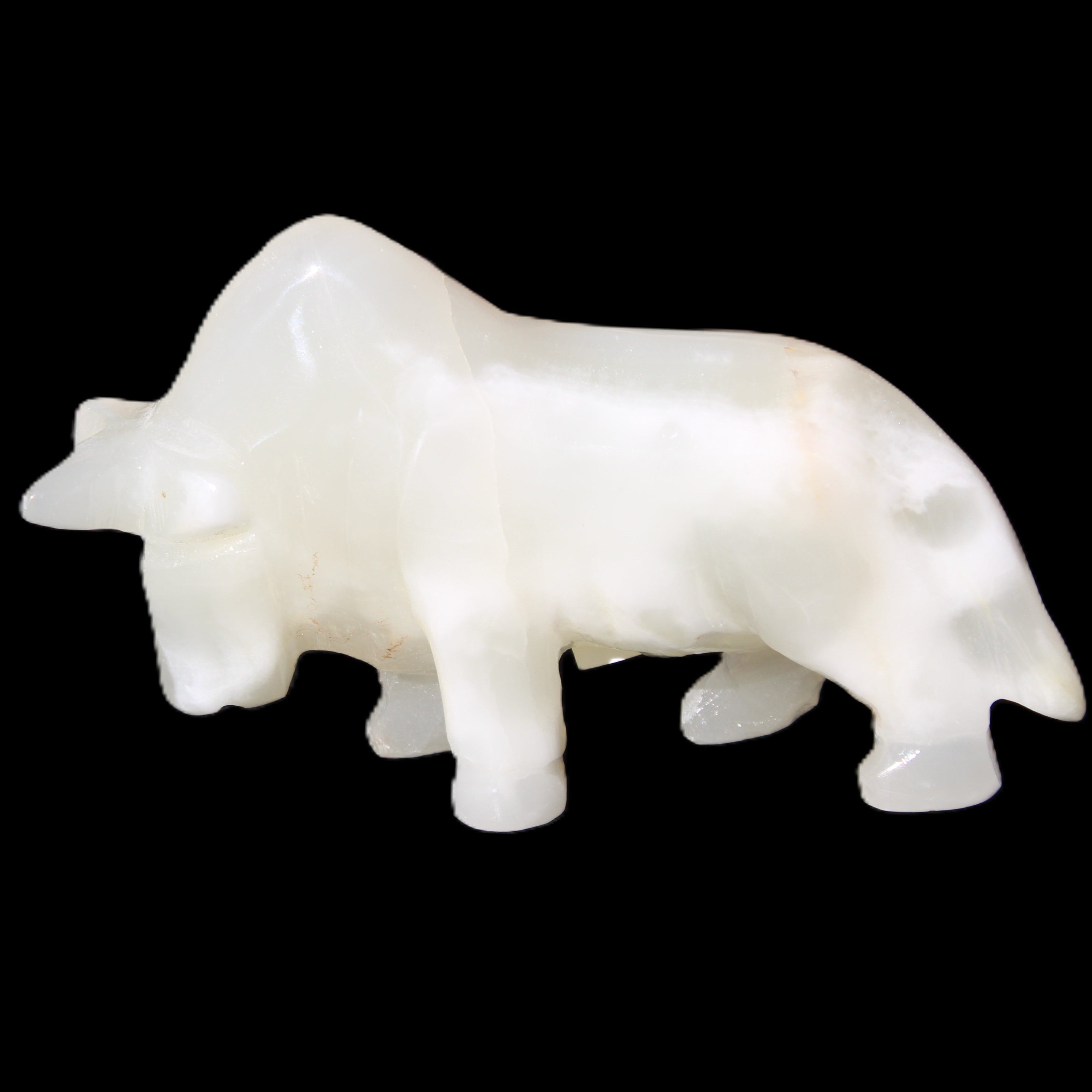 Afghan Jade hand-carved Bull 115*30*67mm 234g in sunlight - Rocks and Things Store
