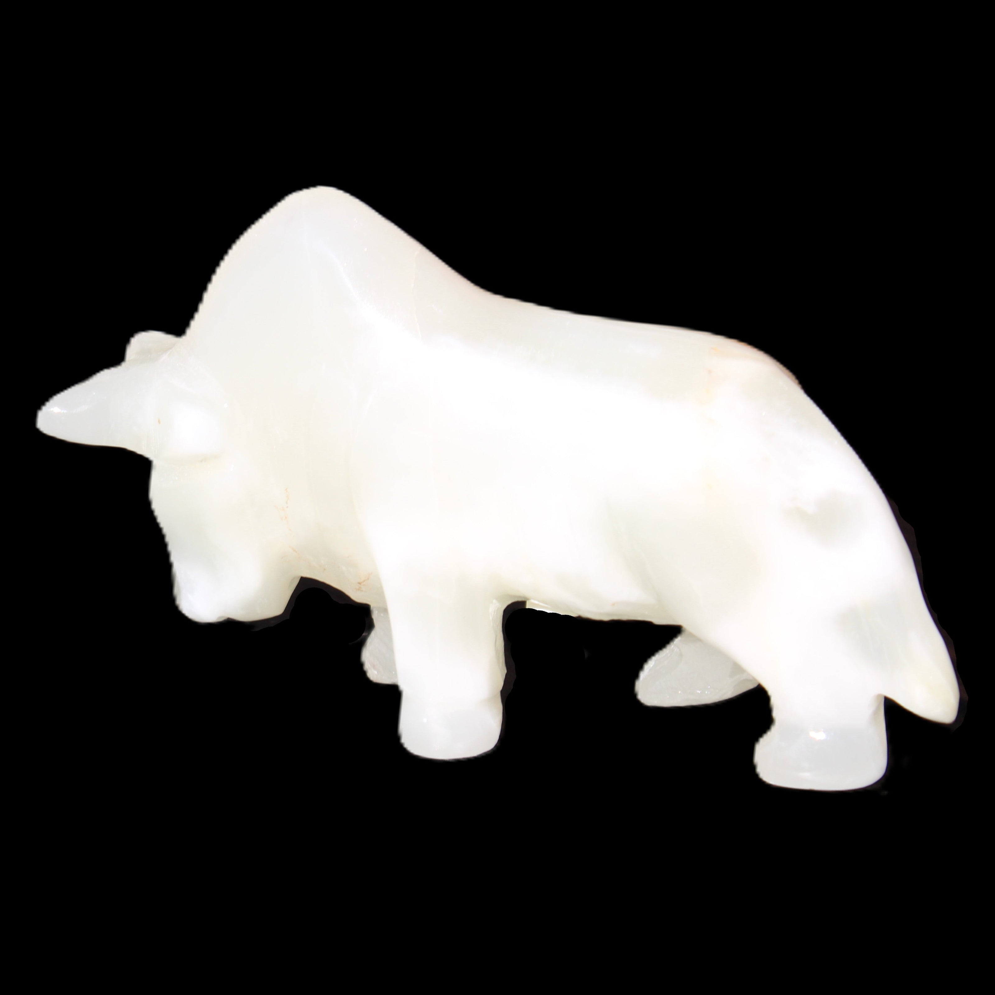 Afghan Jade hand-carved Bull 115*30*67mm 234g in sunlight - Rocks and Things Store