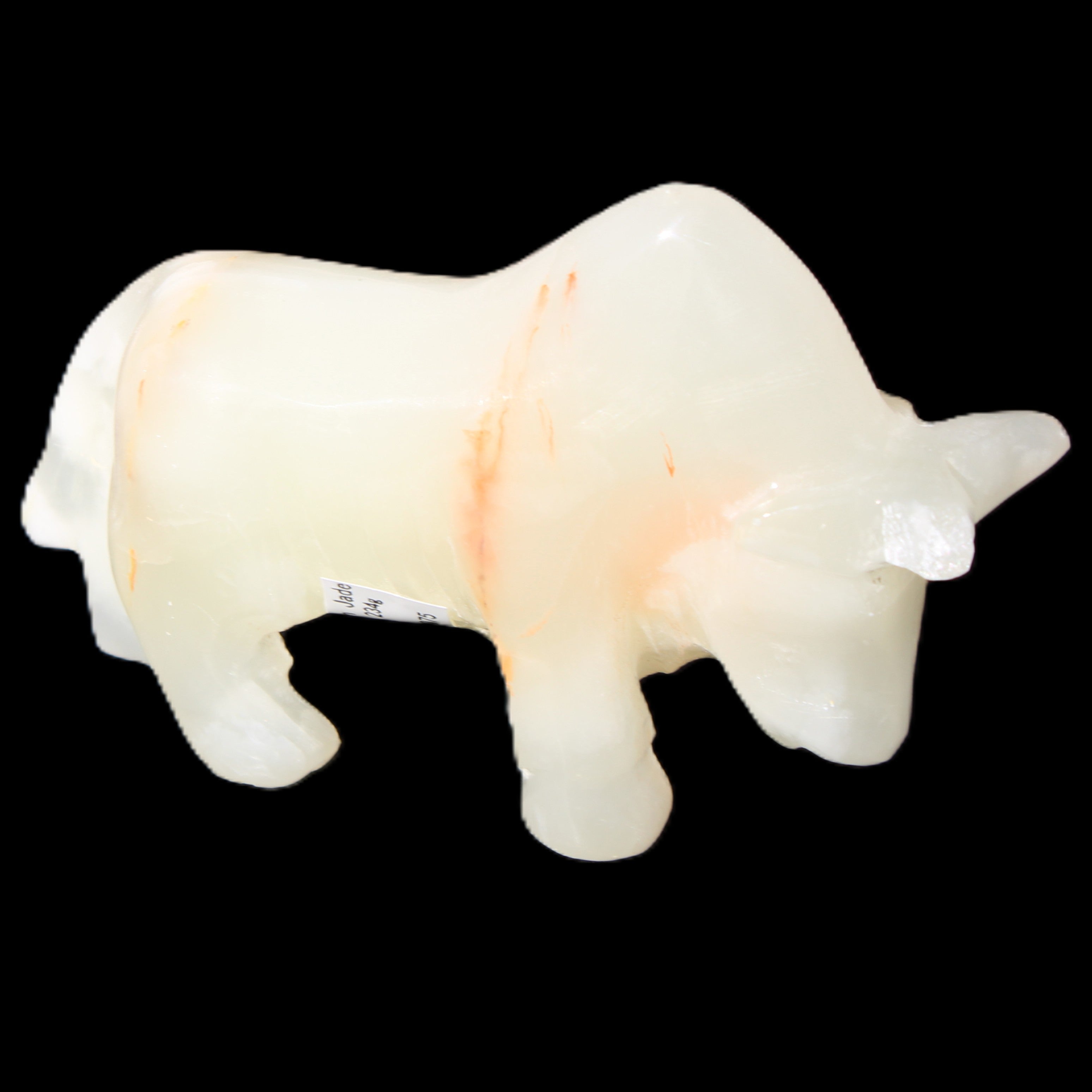 Afghan Jade hand-carved Bull 115*30*67mm 234g in sunlight - Rocks and Things Store