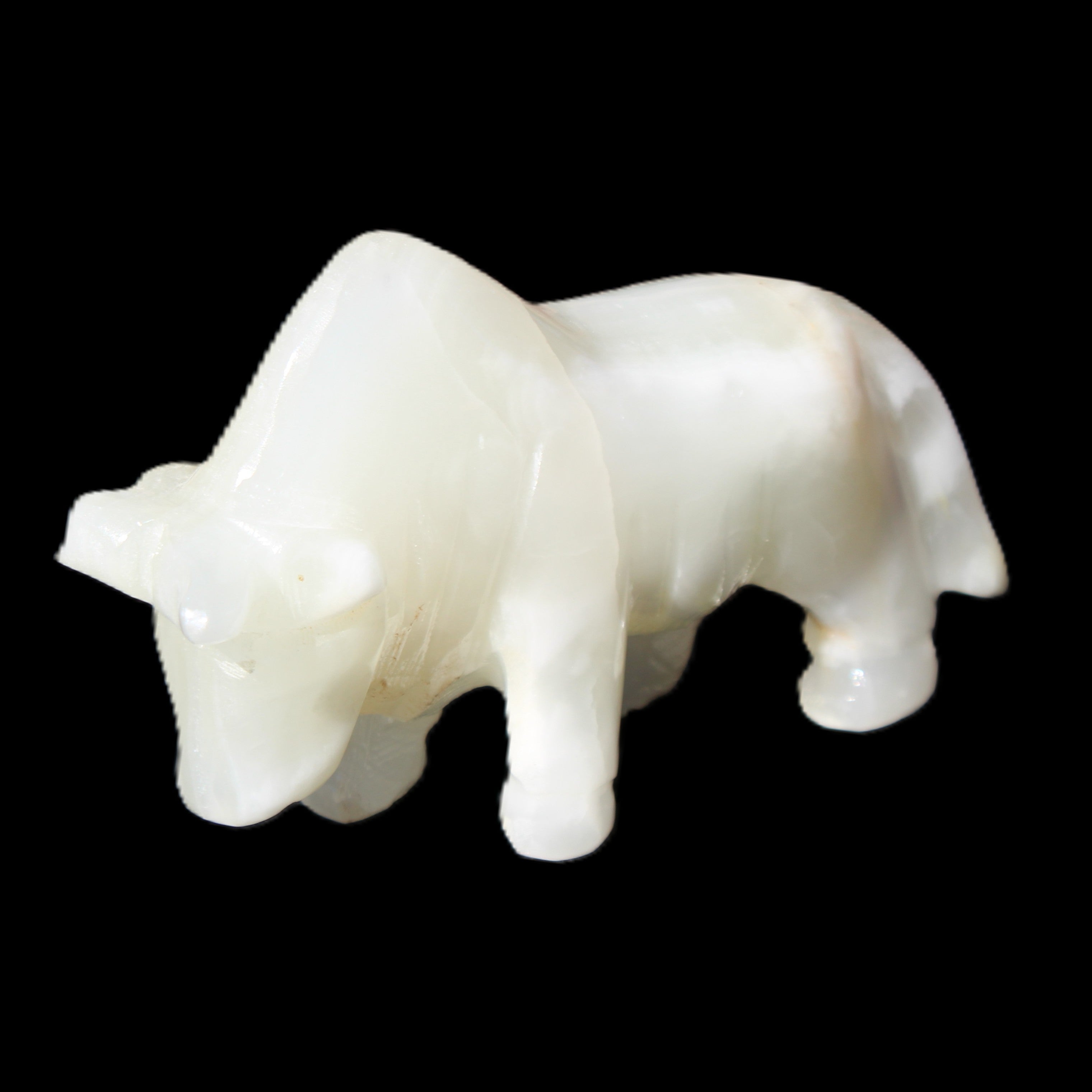Afghan Jade hand-carved Bull 115*30*67mm 234g in sunlight - Rocks and Things Store