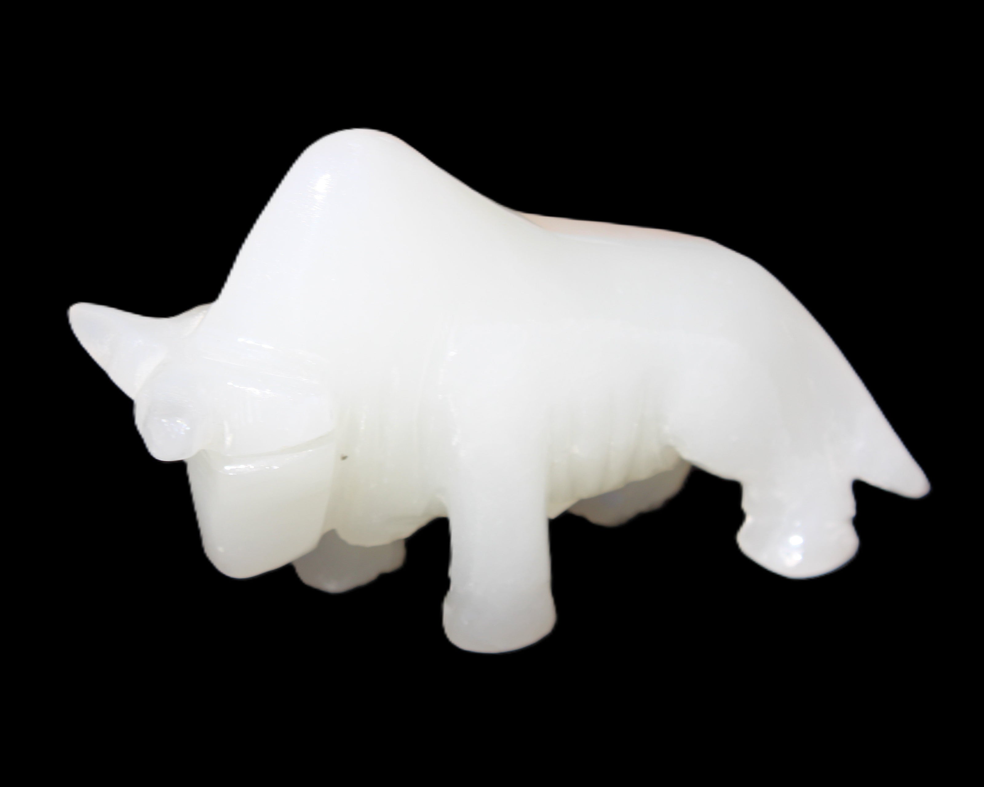 Afghan Jade hand-carved Bull 115*35*73mm 259g in sunlight - Rocks and Things Store