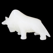Afghan Jade hand-carved Bull 115*35*73mm 259g in sunlight - Rocks and Things Store