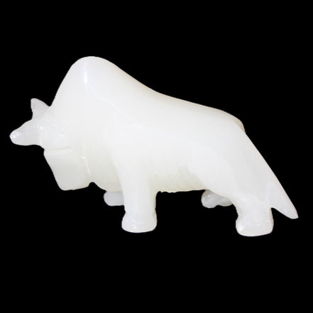 Afghan Jade hand-carved Bull 115*35*73mm 259g in sunlight - Rocks and Things Store
