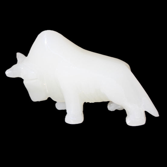 Afghan Jade hand-carved Bull 115*35*73mm 259g in sunlight - Rocks and Things Store