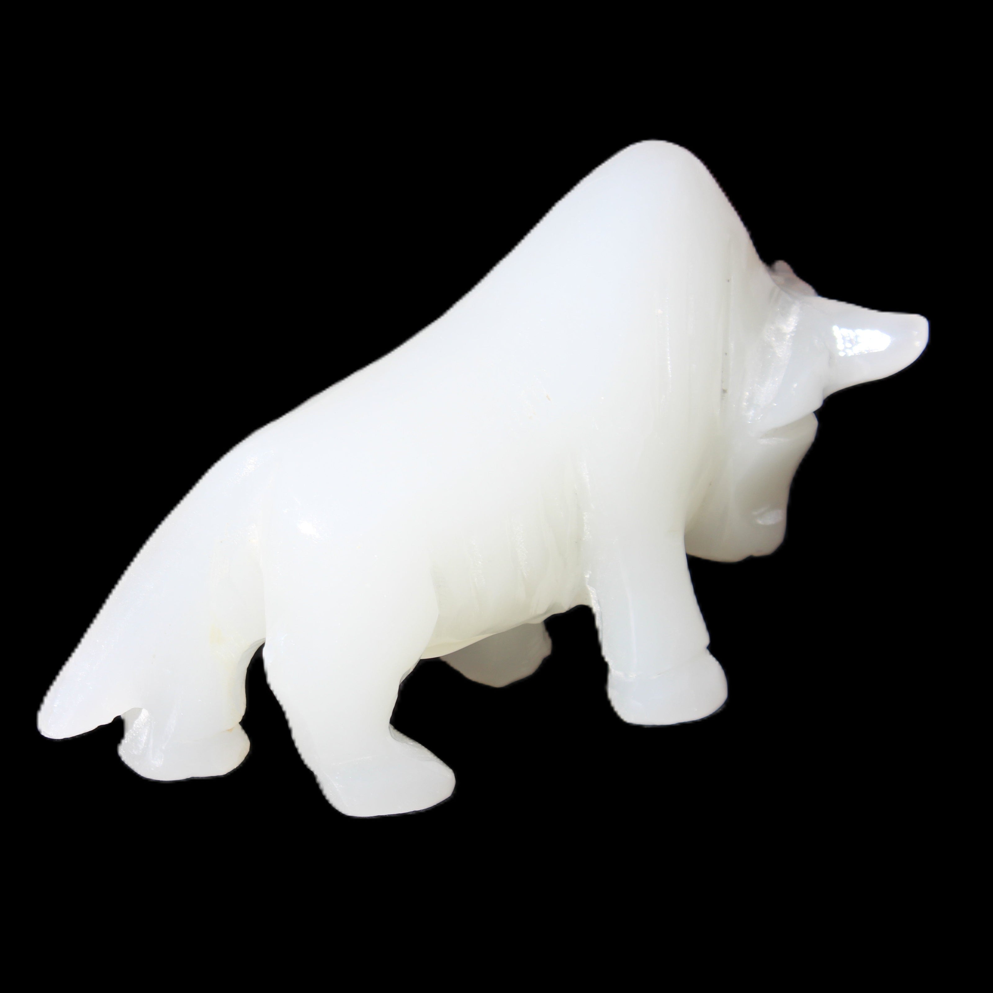 Afghan Jade hand-carved Bull 115*35*73mm 259g in sunlight - Rocks and Things Store