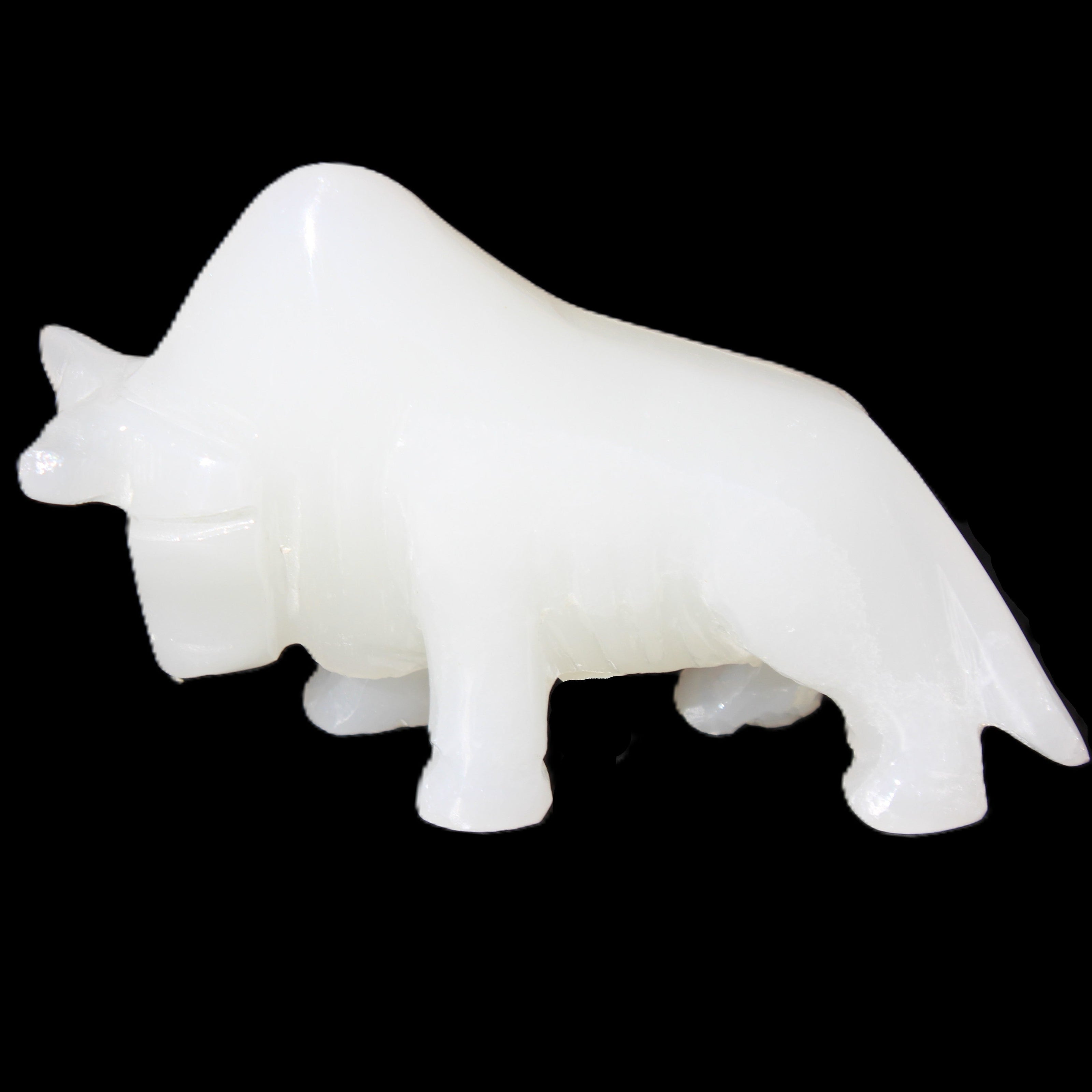 Afghan Jade hand-carved Bull 115*35*73mm 259g in sunlight - Rocks and Things Store