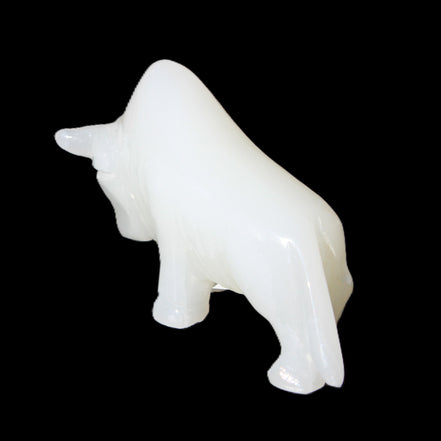 Afghan Jade hand-carved Bull 115*35*73mm 259g in sunlight - Rocks and Things Store