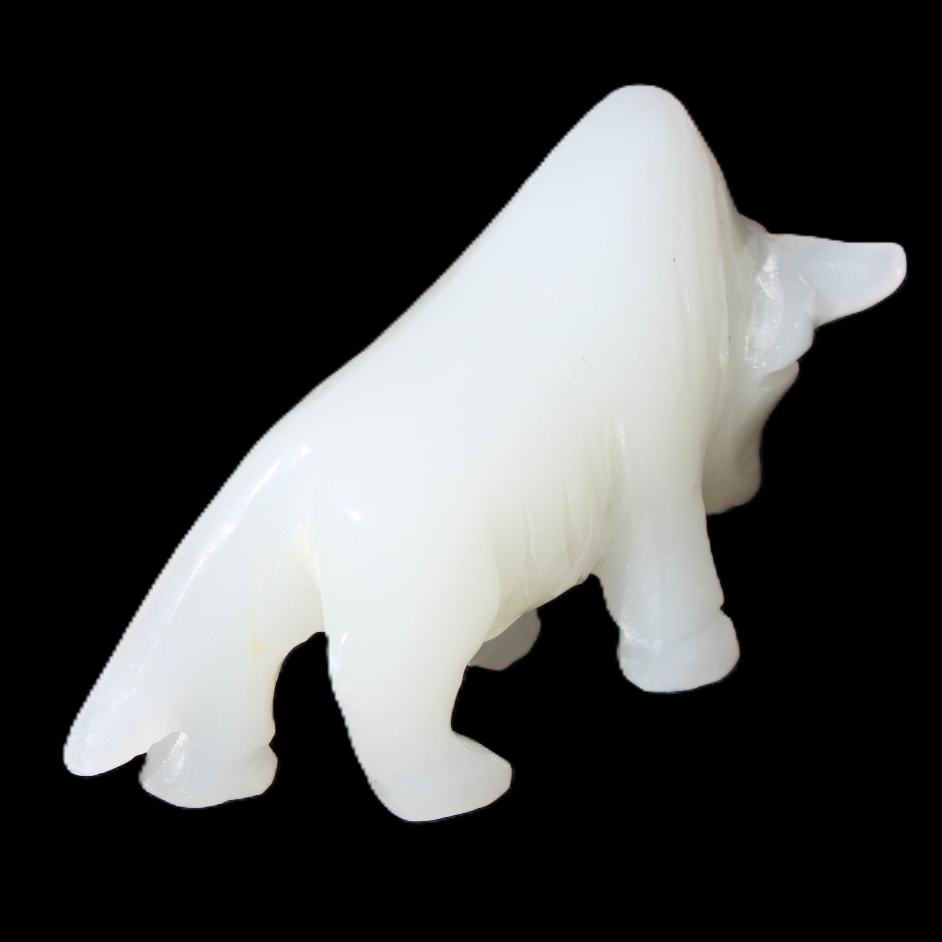 Afghan Jade hand-carved Bull 115*35*73mm 259g in sunlight - Rocks and Things Store