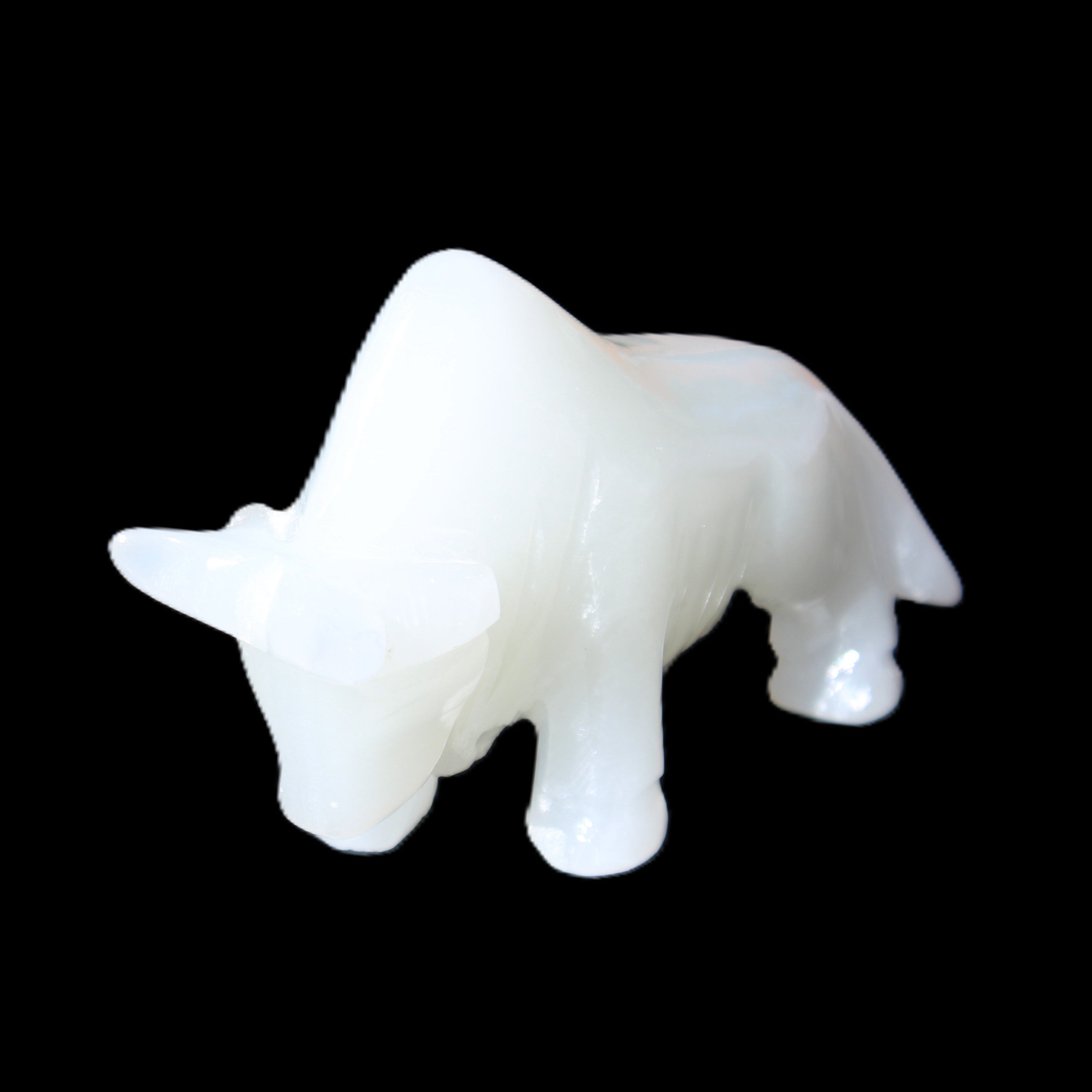 Afghan Jade hand-carved Bull 115*35*73mm 259g in sunlight - Rocks and Things Store