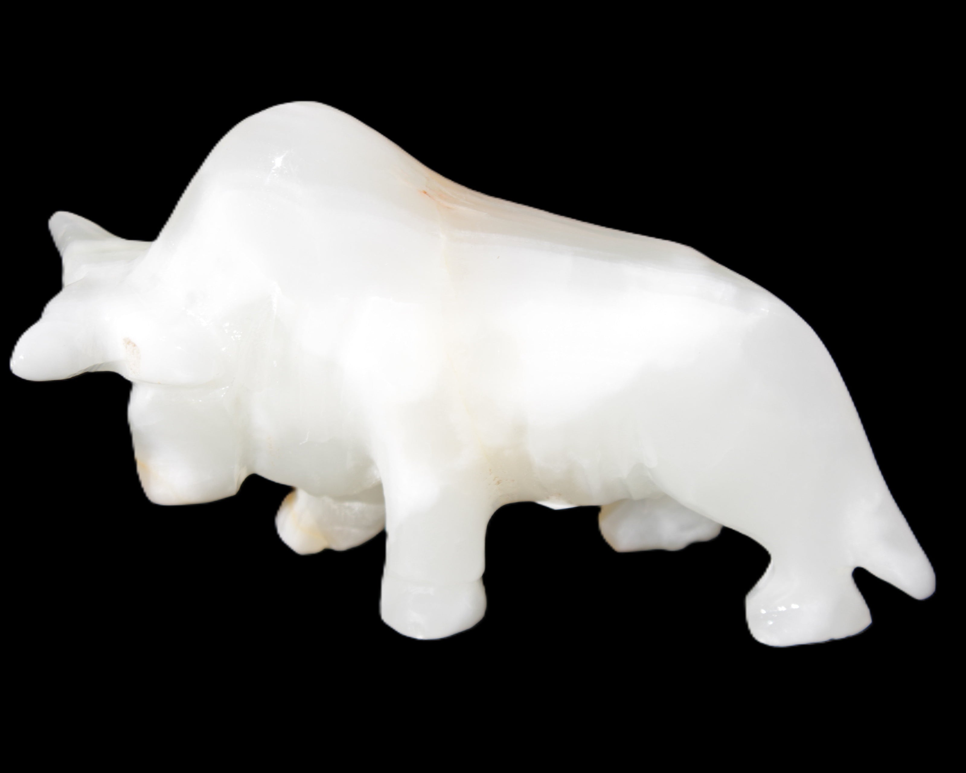 Afghan Jade hand-carved bull 115*30*68mm 216g in sunlight - Rocks and Things Store