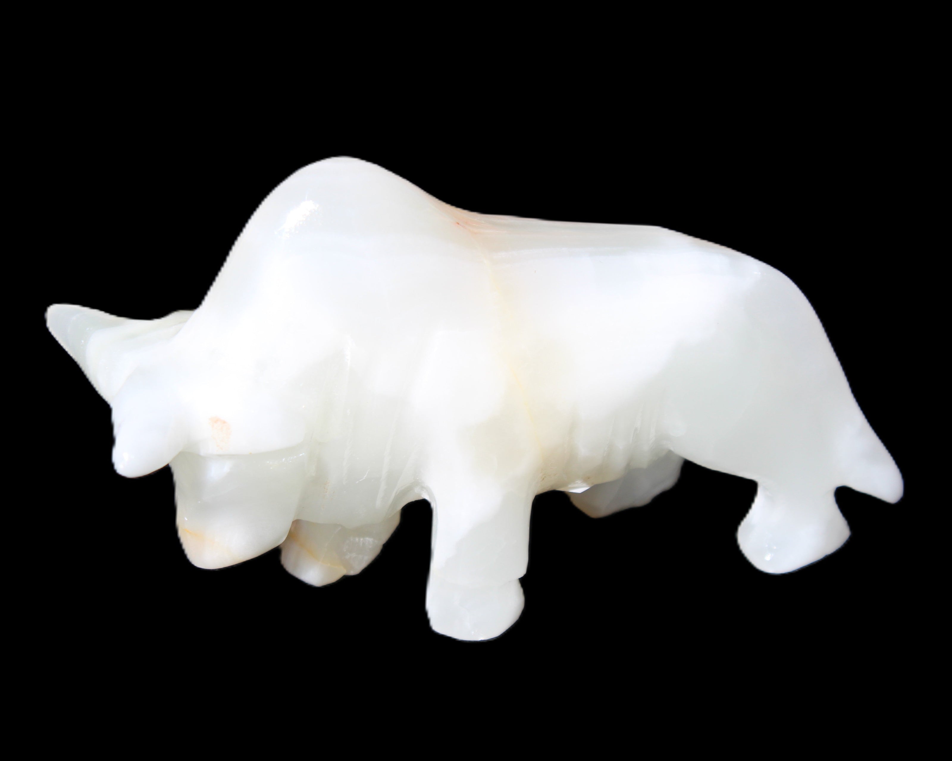 Afghan Jade hand-carved bull 115*30*68mm 216g in sunlight - Rocks and Things Store