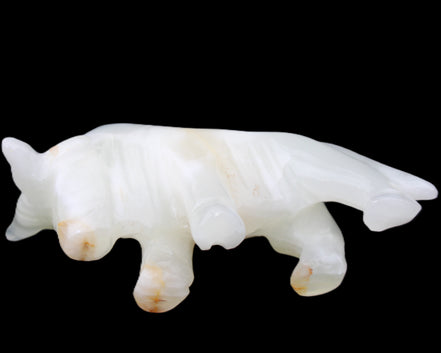 Afghan Jade hand-carved bull 115*30*68mm 216g in sunlight - Rocks and Things Store
