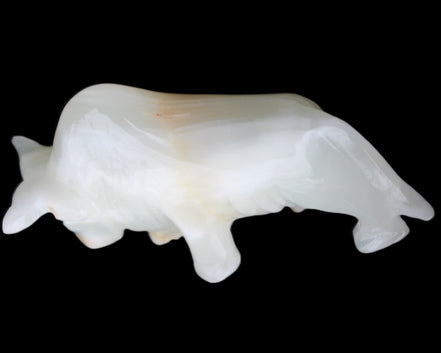 Afghan Jade hand-carved bull 115*30*68mm 216g in sunlight - Rocks and Things Store