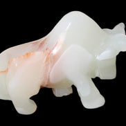 Afghan Jade hand-carved Bull 98*29*71mm 213g in sunlight - Rocks and Things Store