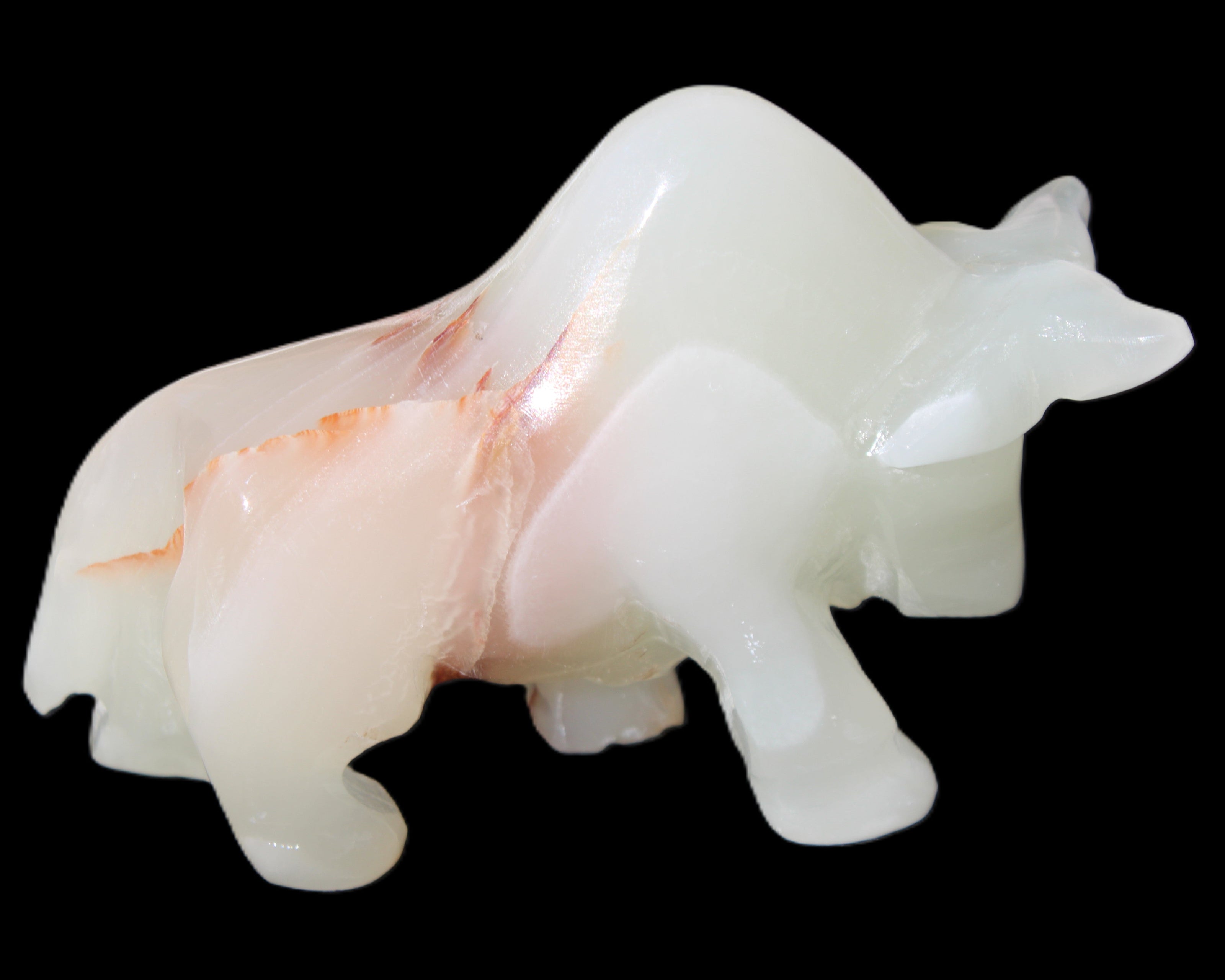 Afghan Jade hand-carved Bull 98*29*71mm 213g in sunlight - Rocks and Things Store