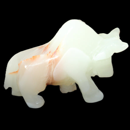 Afghan Jade hand-carved Bull 98*29*71mm 213g in sunlight - Rocks and Things Store