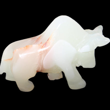 Afghan Jade hand-carved Bull 98*29*71mm 213g in sunlight - Rocks and Things Store