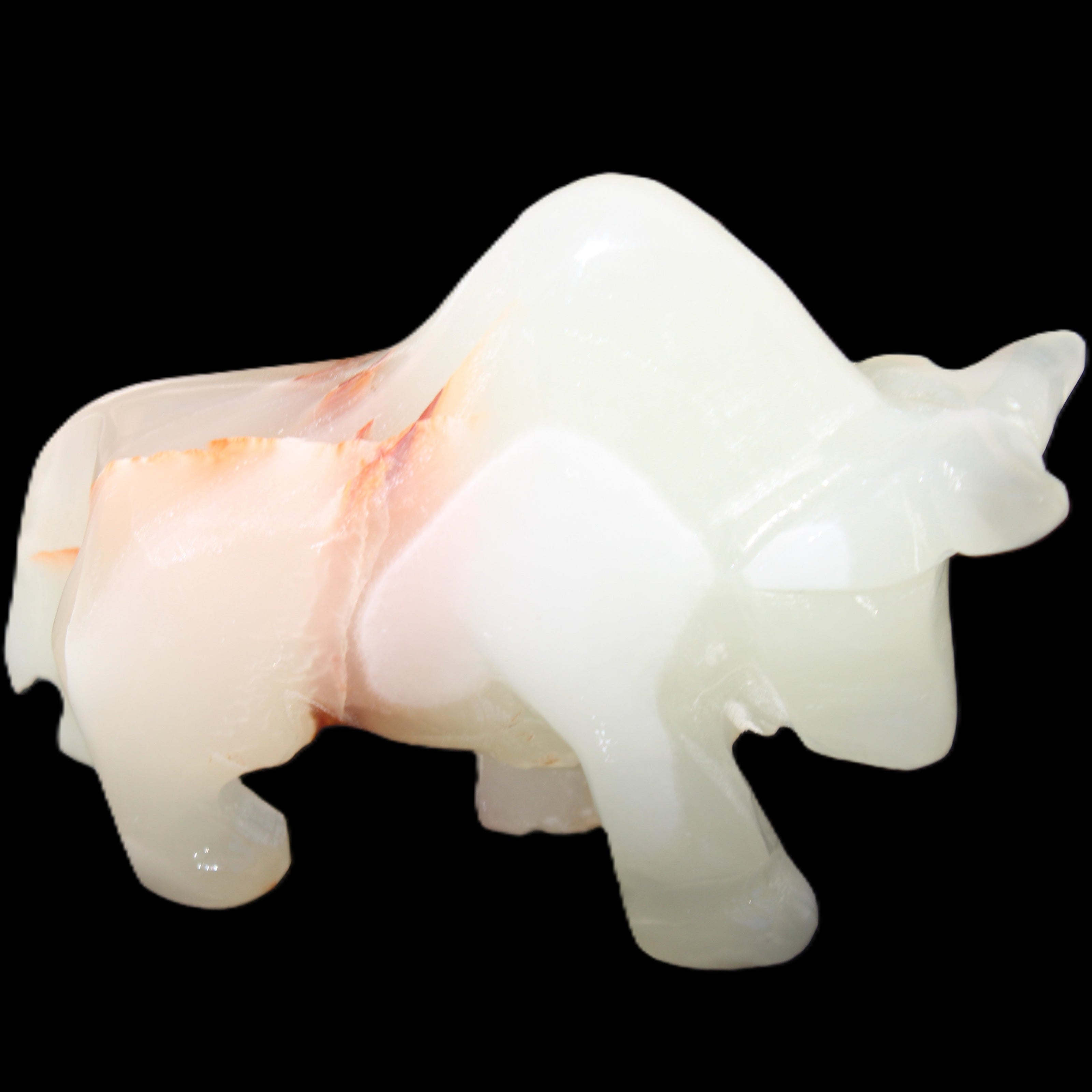 Afghan Jade hand-carved Bull 98*29*71mm 213g in sunlight - Rocks and Things Store