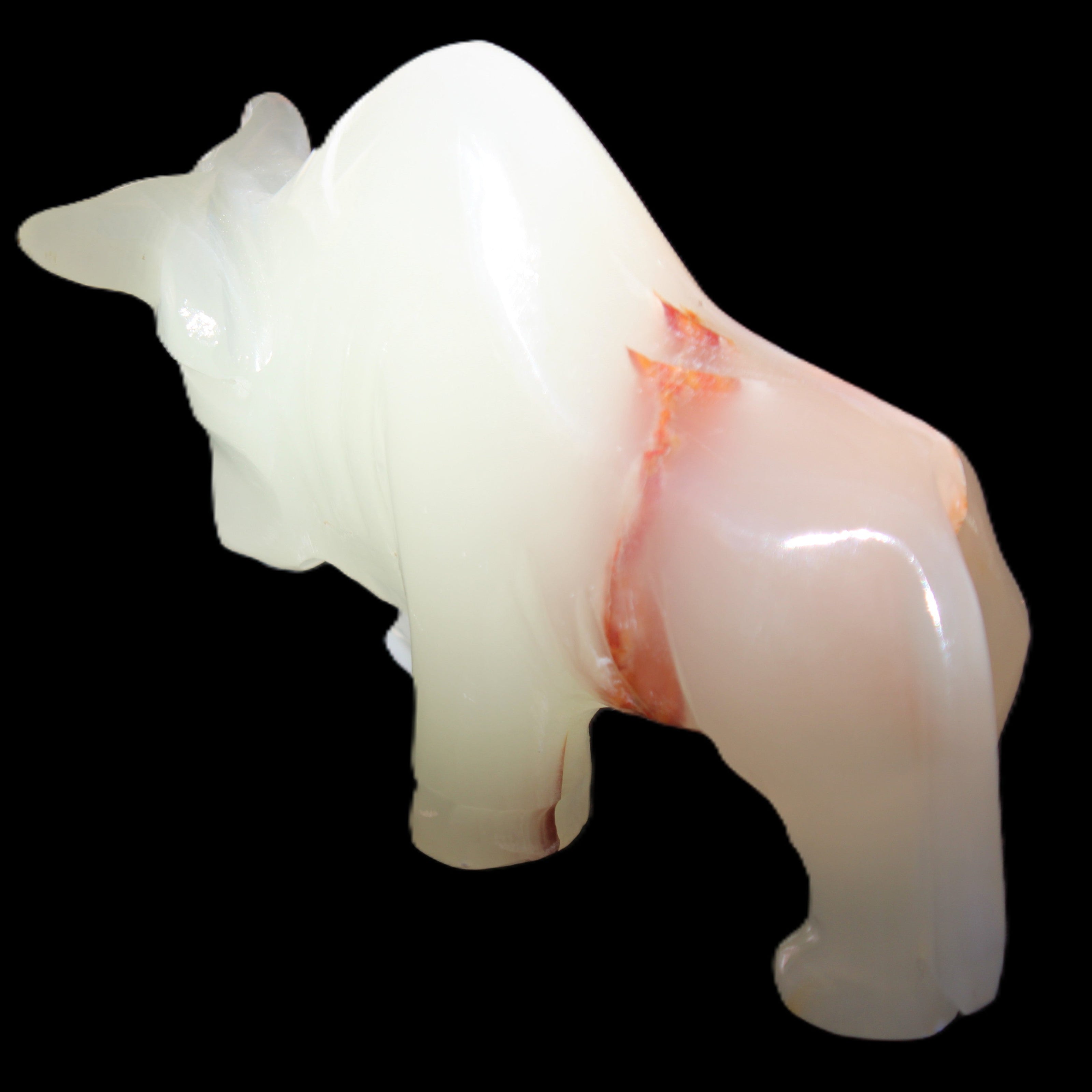 Afghan Jade hand-carved Bull 98*29*71mm 213g in sunlight - Rocks and Things Store