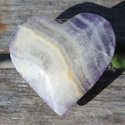 Fluorite heart 70g Rocks and Things