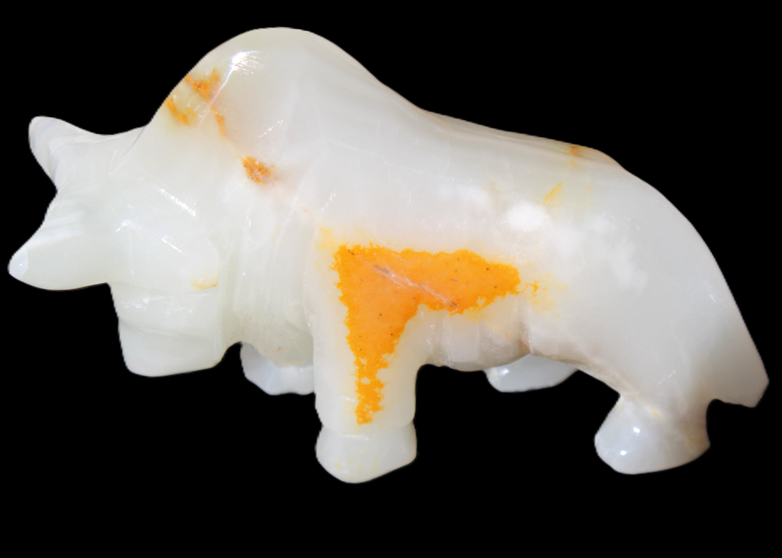 Afghan Jade hand-carved Bull 113*33*67mm 245g in sunlight - Rocks and Things Store