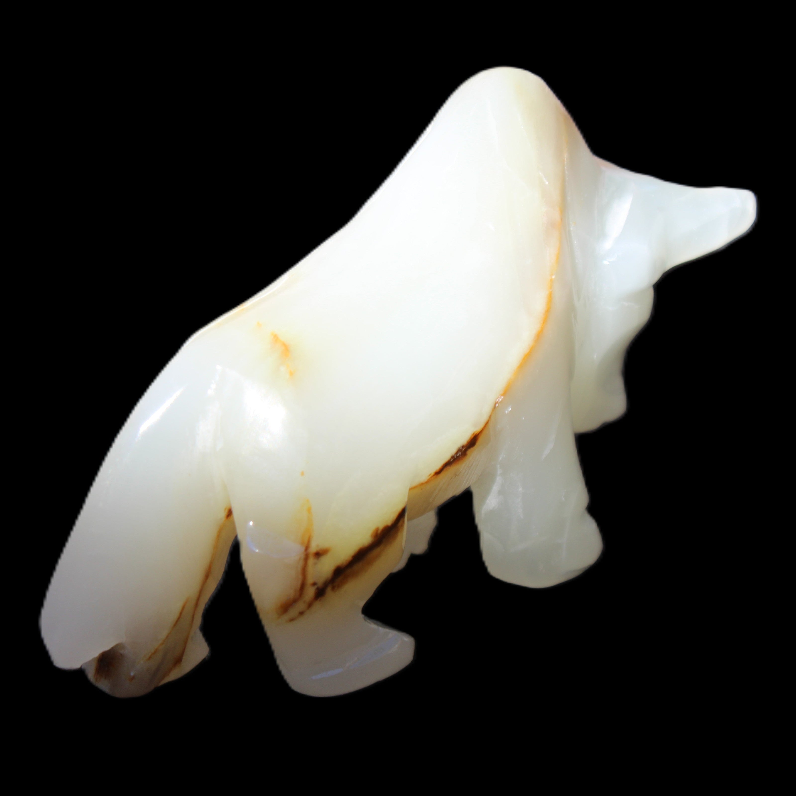 Afghan Jade hand-carved Bull 113*33*67mm 245g in sunlight - Rocks and Things Store