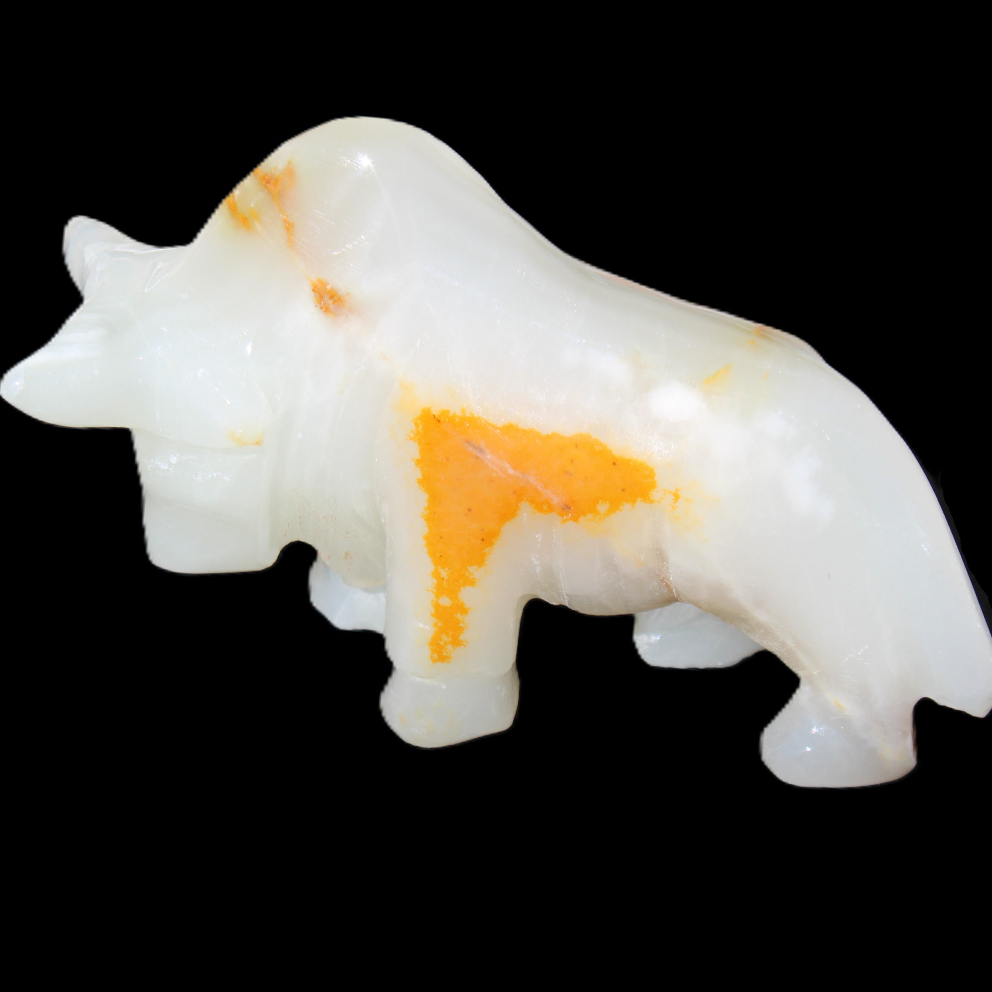 Afghan Jade hand-carved Bull 113*33*67mm 245g in sunlight - Rocks and Things Store