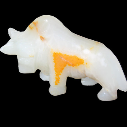 Afghan Jade hand-carved Bull 113*33*67mm 245g in sunlight - Rocks and Things Store