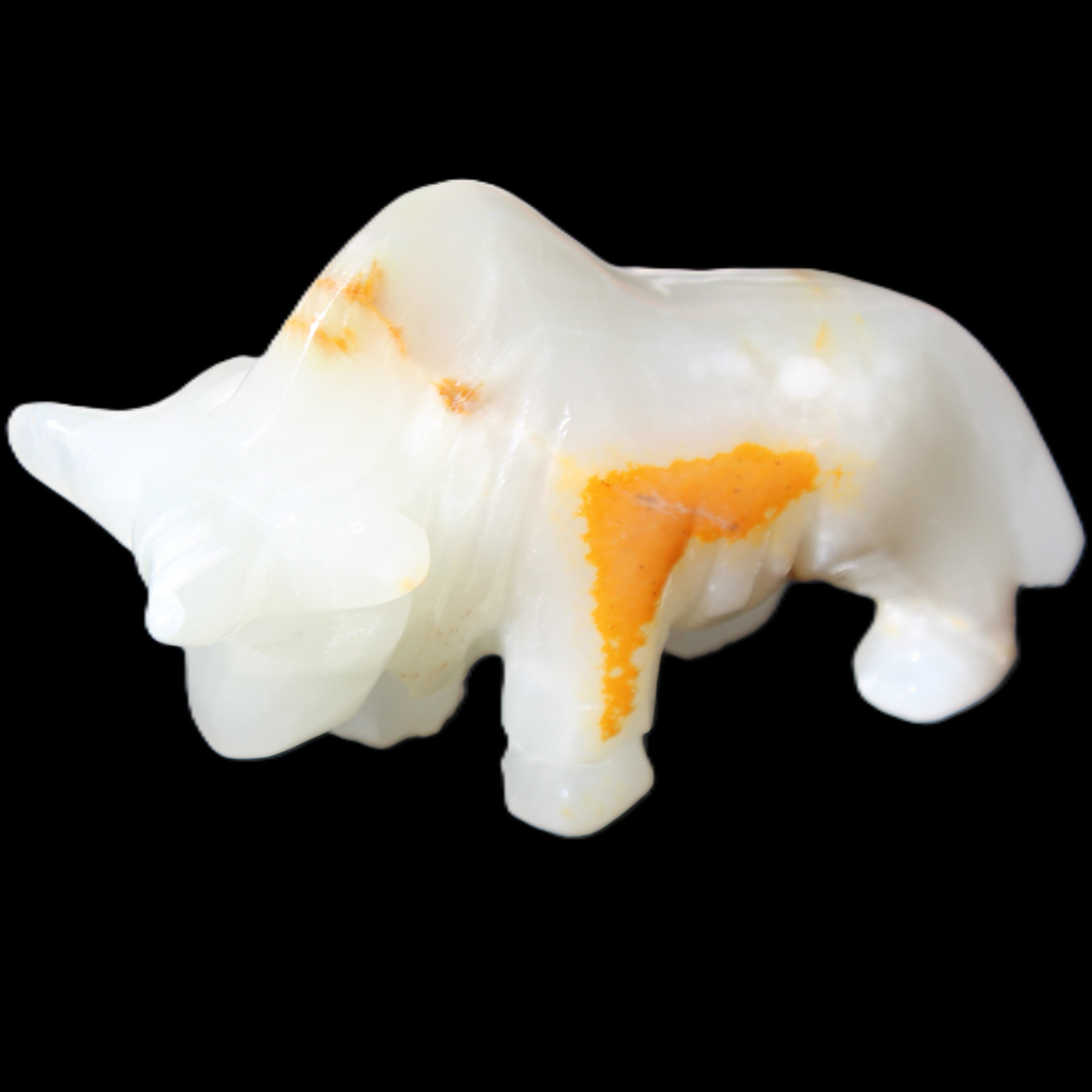 Afghan Jade hand-carved Bull 113*33*67mm 245g in sunlight - Rocks and Things Store