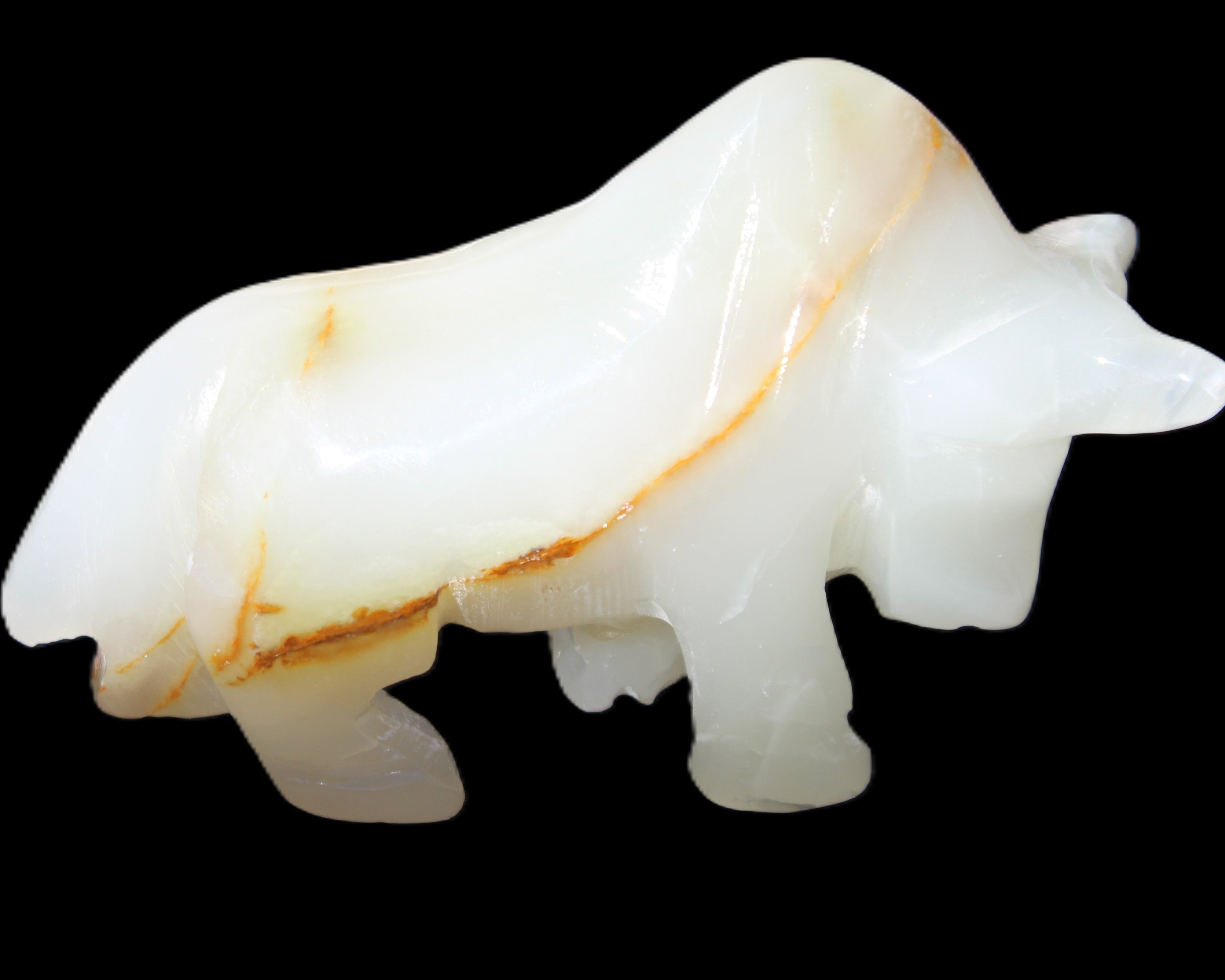 Afghan Jade hand-carved Bull 113*33*67mm 245g in sunlight - Rocks and Things Store