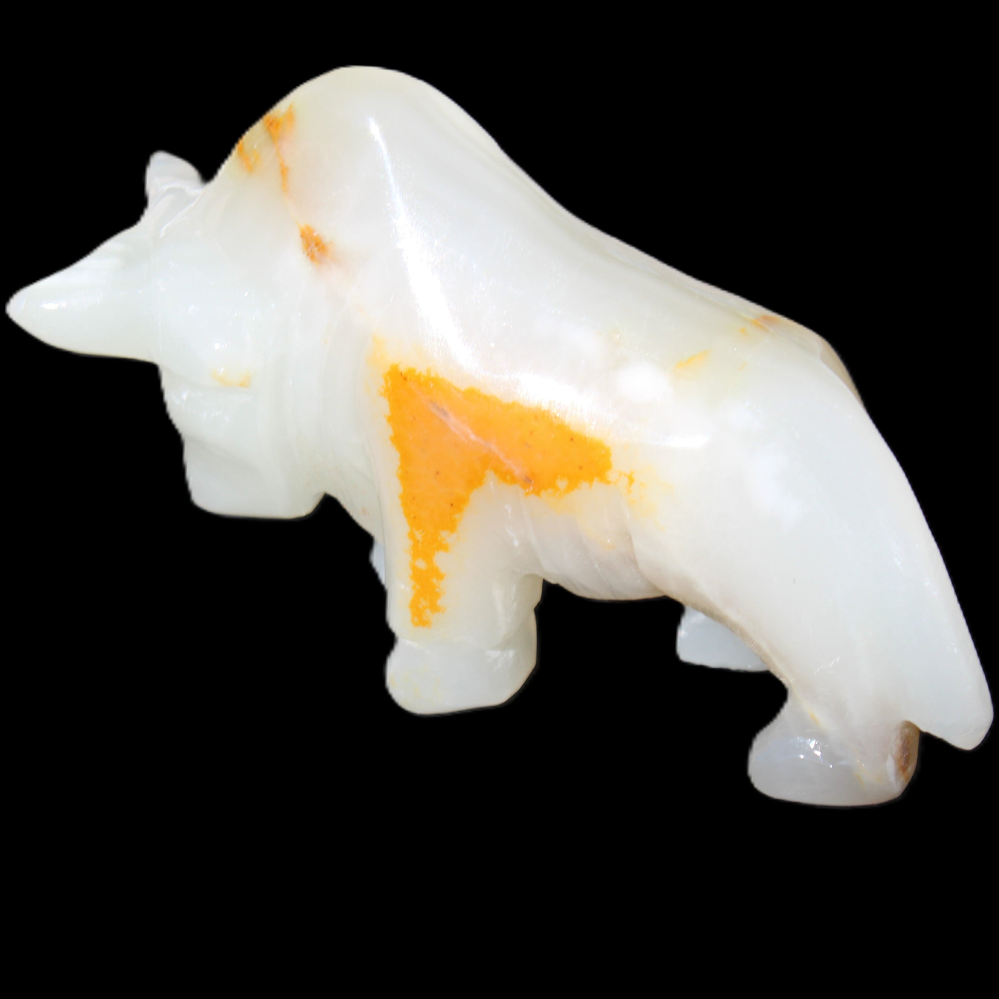 Afghan Jade hand-carved Bull 113*33*67mm 245g in sunlight - Rocks and Things Store