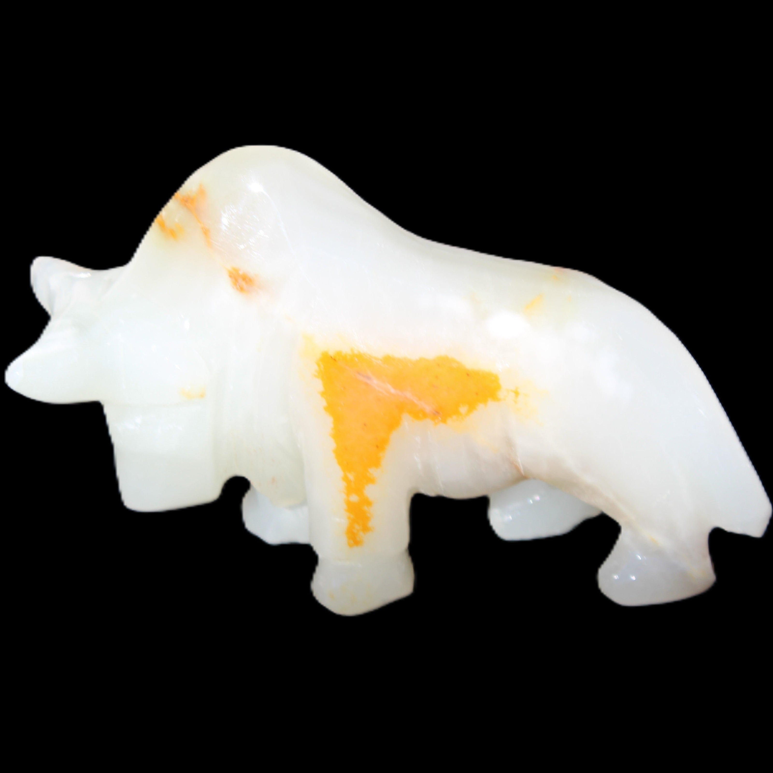 Afghan Jade hand-carved Bull 113*33*67mm 245g in sunlight - Rocks and Things Store