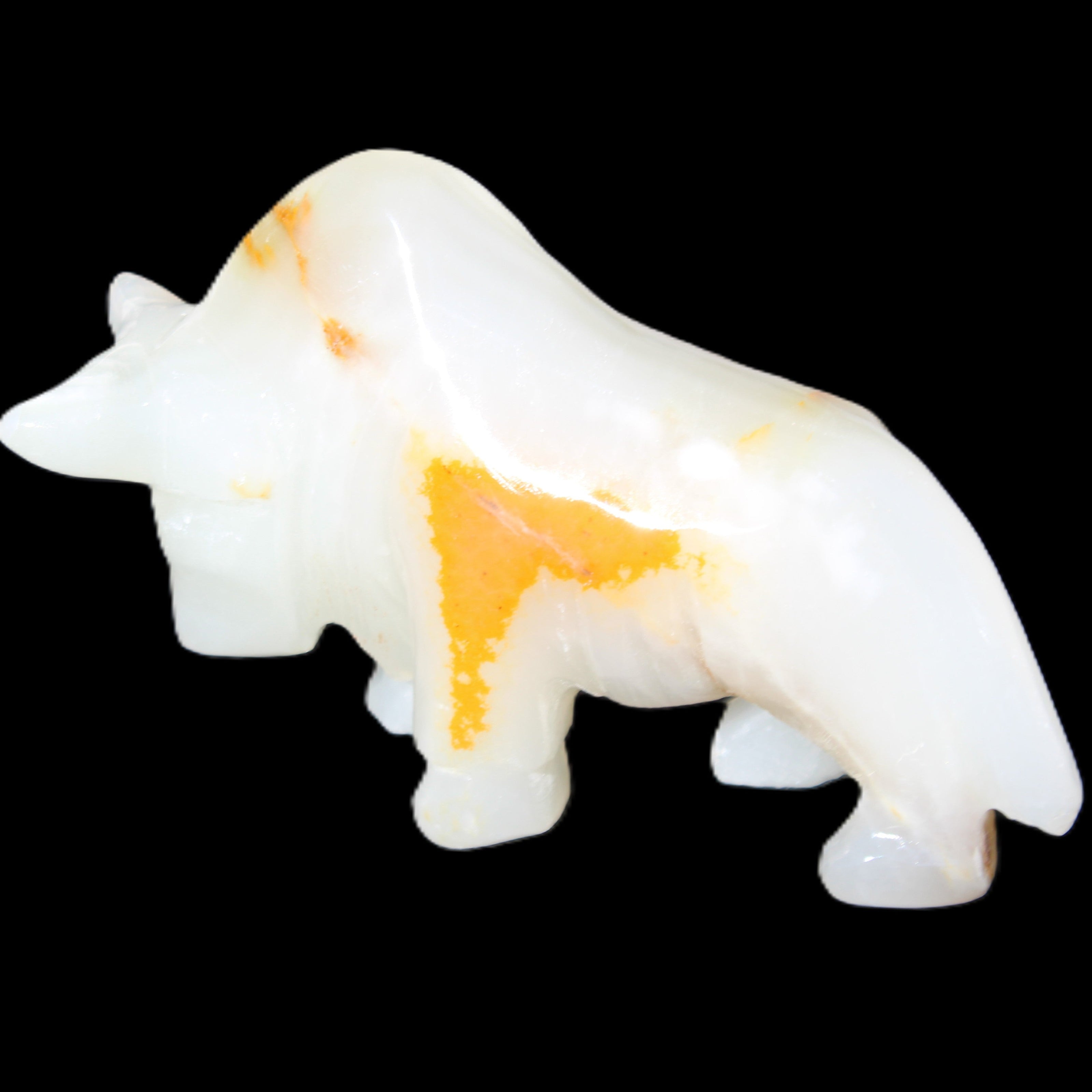Afghan Jade hand-carved Bull 113*33*67mm 245g in sunlight - Rocks and Things Store