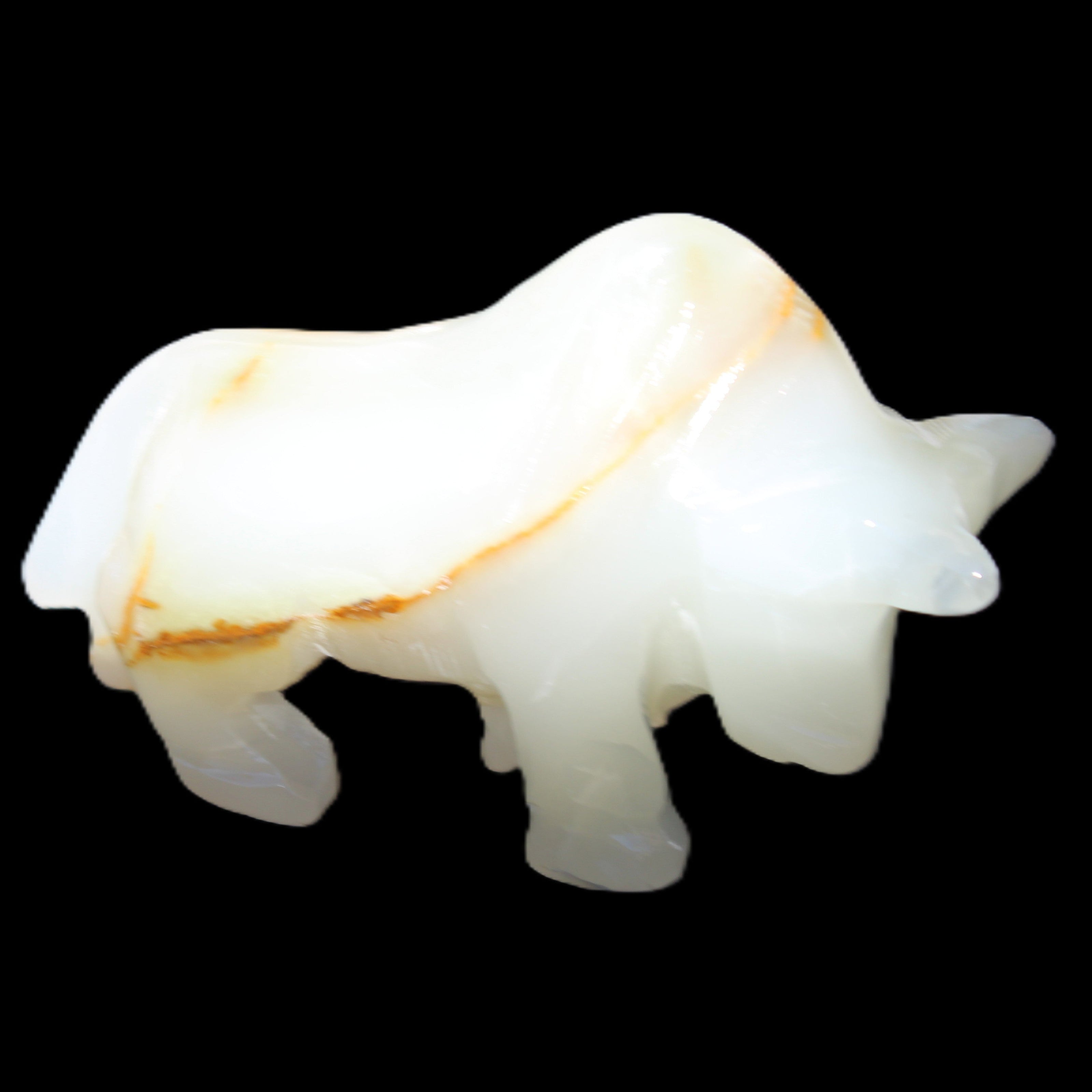Afghan Jade hand-carved Bull 113*33*67mm 245g in sunlight - Rocks and Things Store