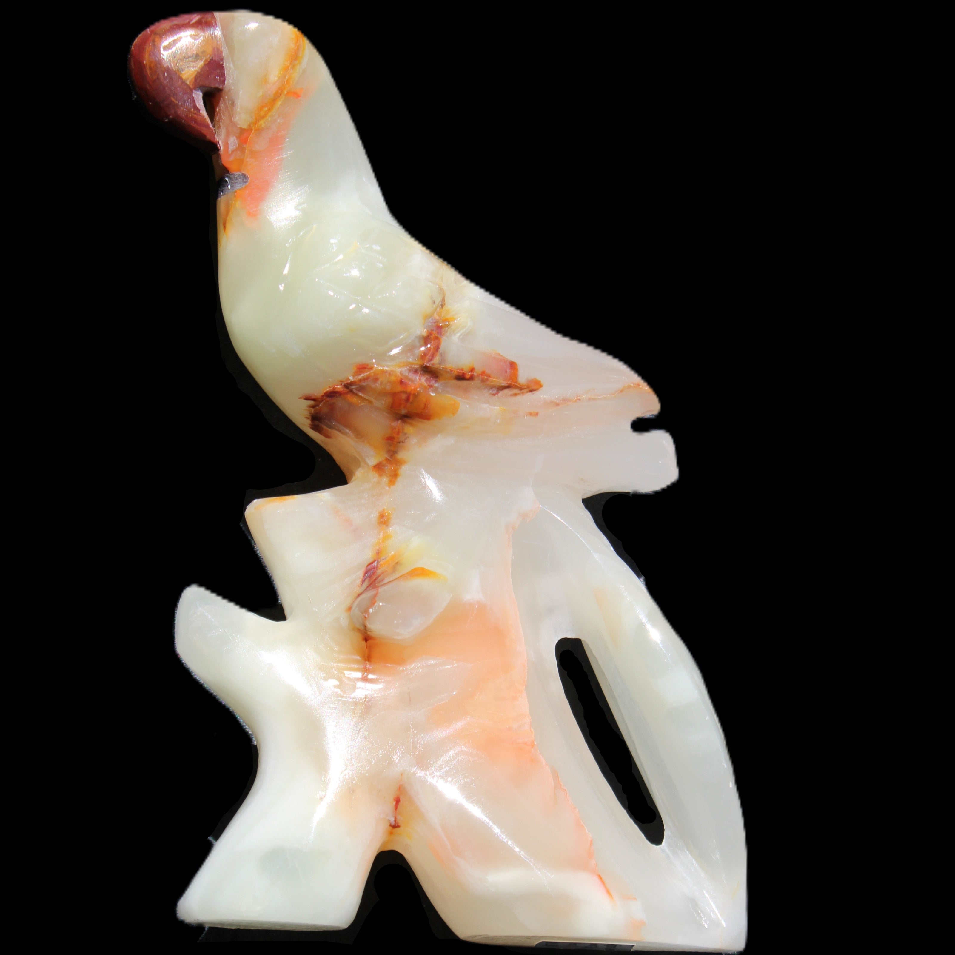 Afghan Jade hand-carved Bird 81*33*130mm 338g in sunlight - Rocks and Things Store