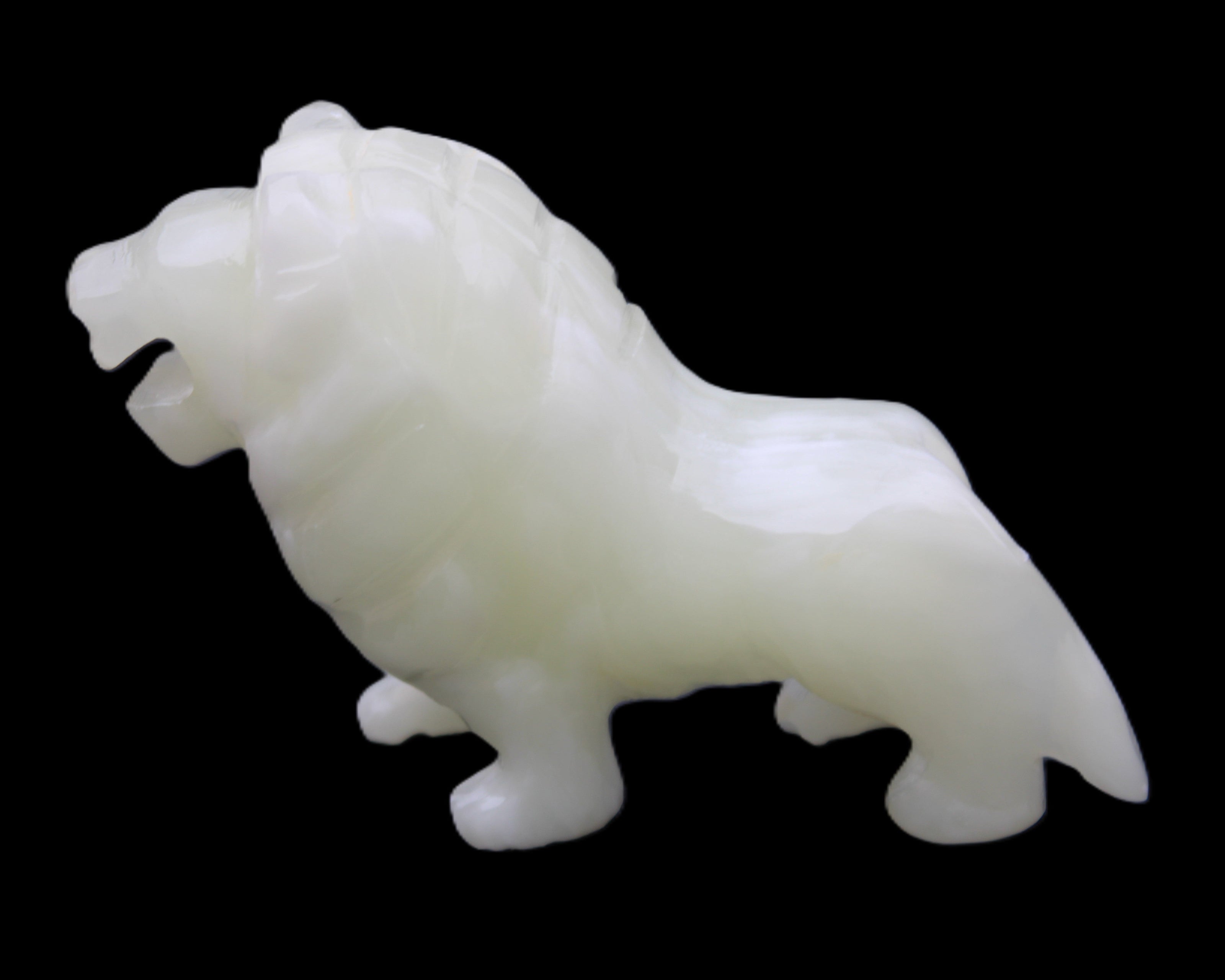 Afghan Jade hand-carved Lion 100*30*77mm 258g in sunlight - Rocks and Things Store