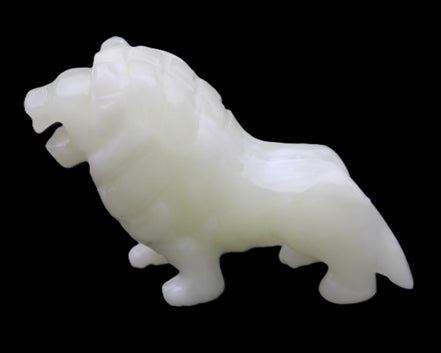 Afghan Jade hand-carved Lion 100*30*77mm 258g in sunlight - Rocks and Things Store