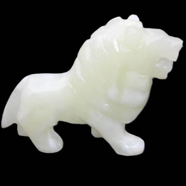 Afghan Jade hand-carved Lion 100*30*77mm 258g in sunlight - Rocks and Things Store