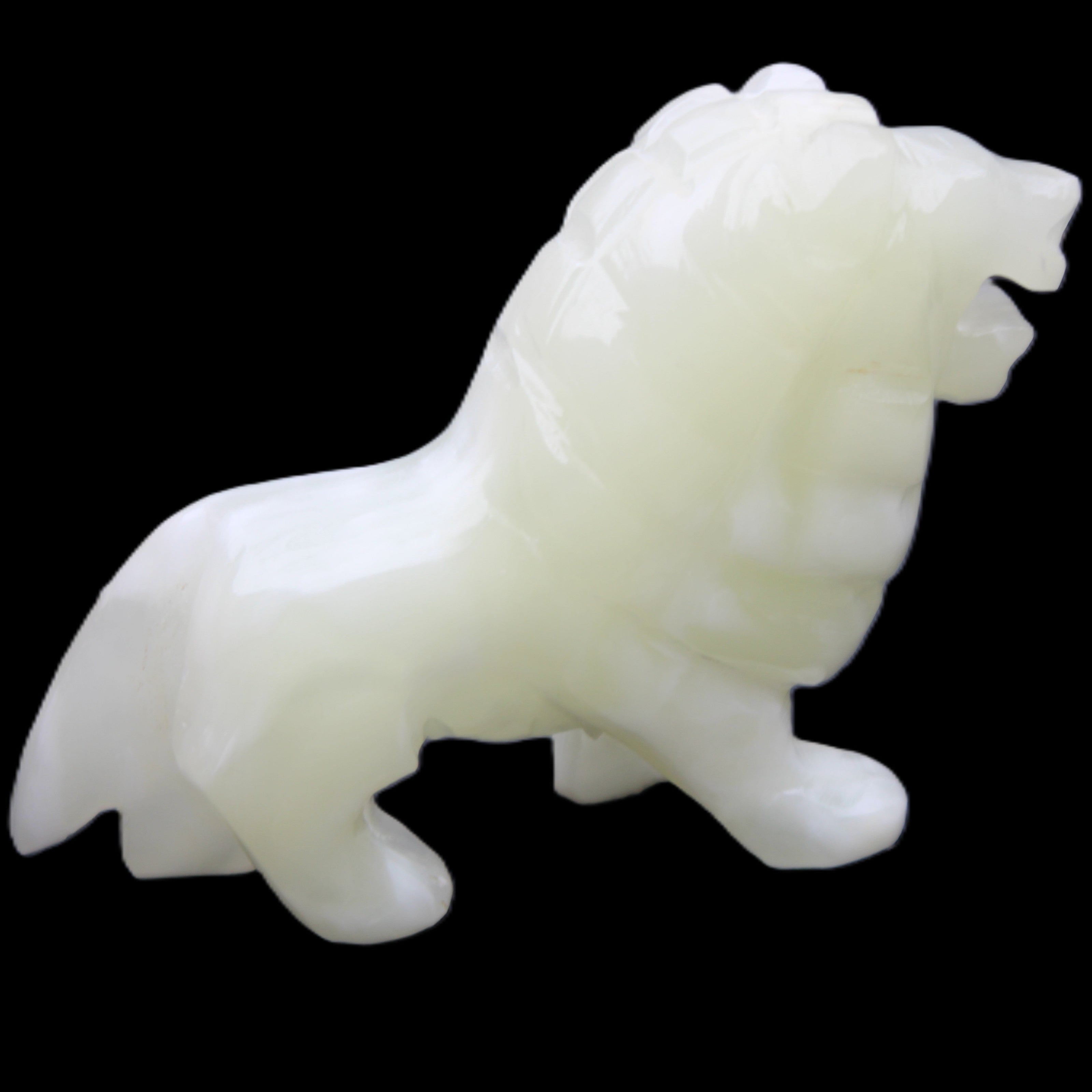 Afghan Jade hand-carved Lion 100*30*77mm 258g in sunlight - Rocks and Things Store