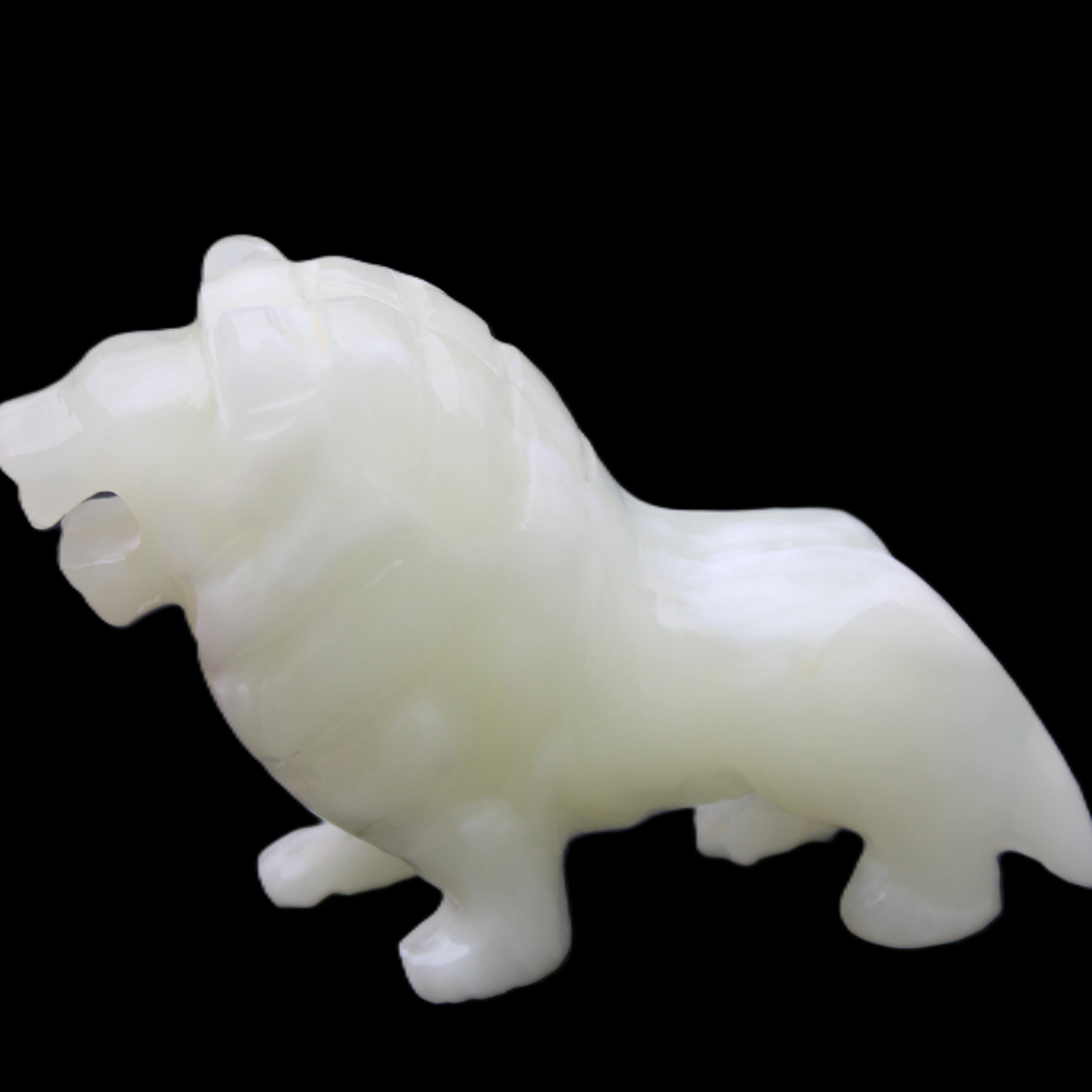 Afghan Jade hand-carved Lion 100*30*77mm 258g in sunlight - Rocks and Things Store