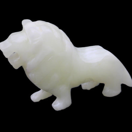 Afghan Jade hand-carved Lion 100*30*77mm 258g in sunlight - Rocks and Things Store