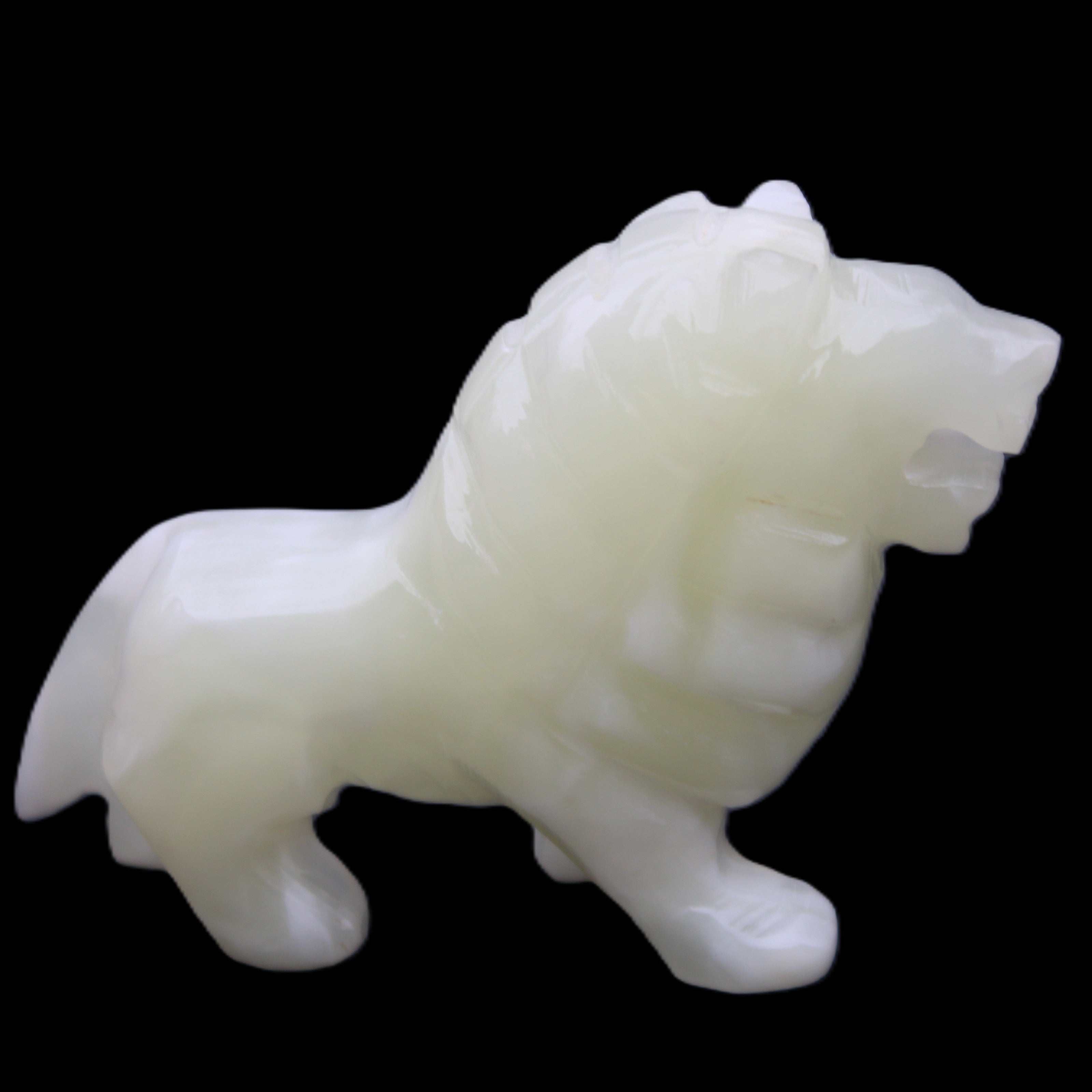 Afghan Jade hand-carved Lion 100*30*77mm 258g in sunlight - Rocks and Things Store