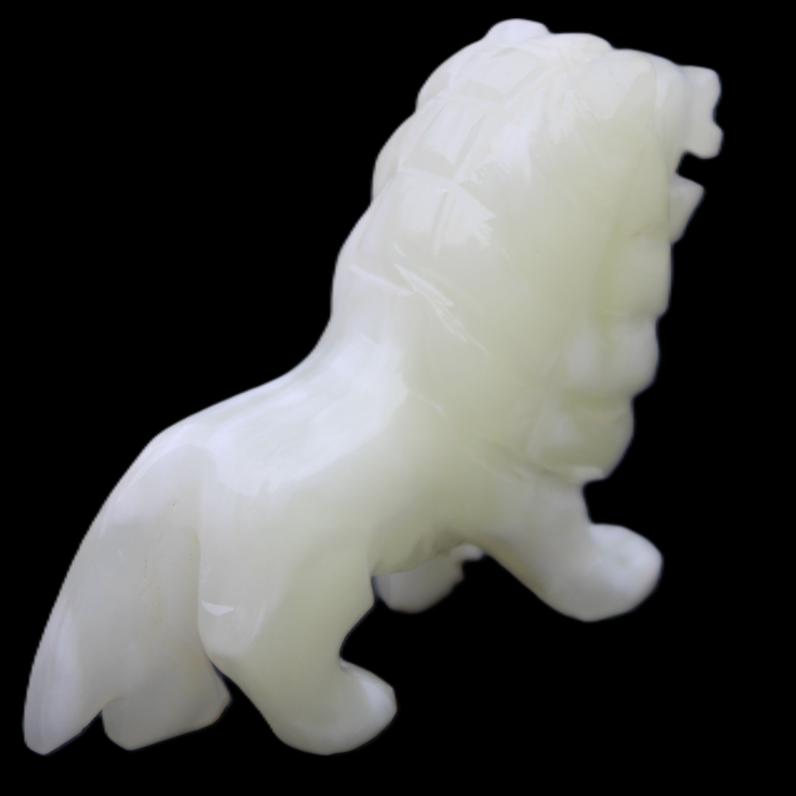 Afghan Jade hand-carved Lion 100*30*77mm 258g in sunlight - Rocks and Things Store