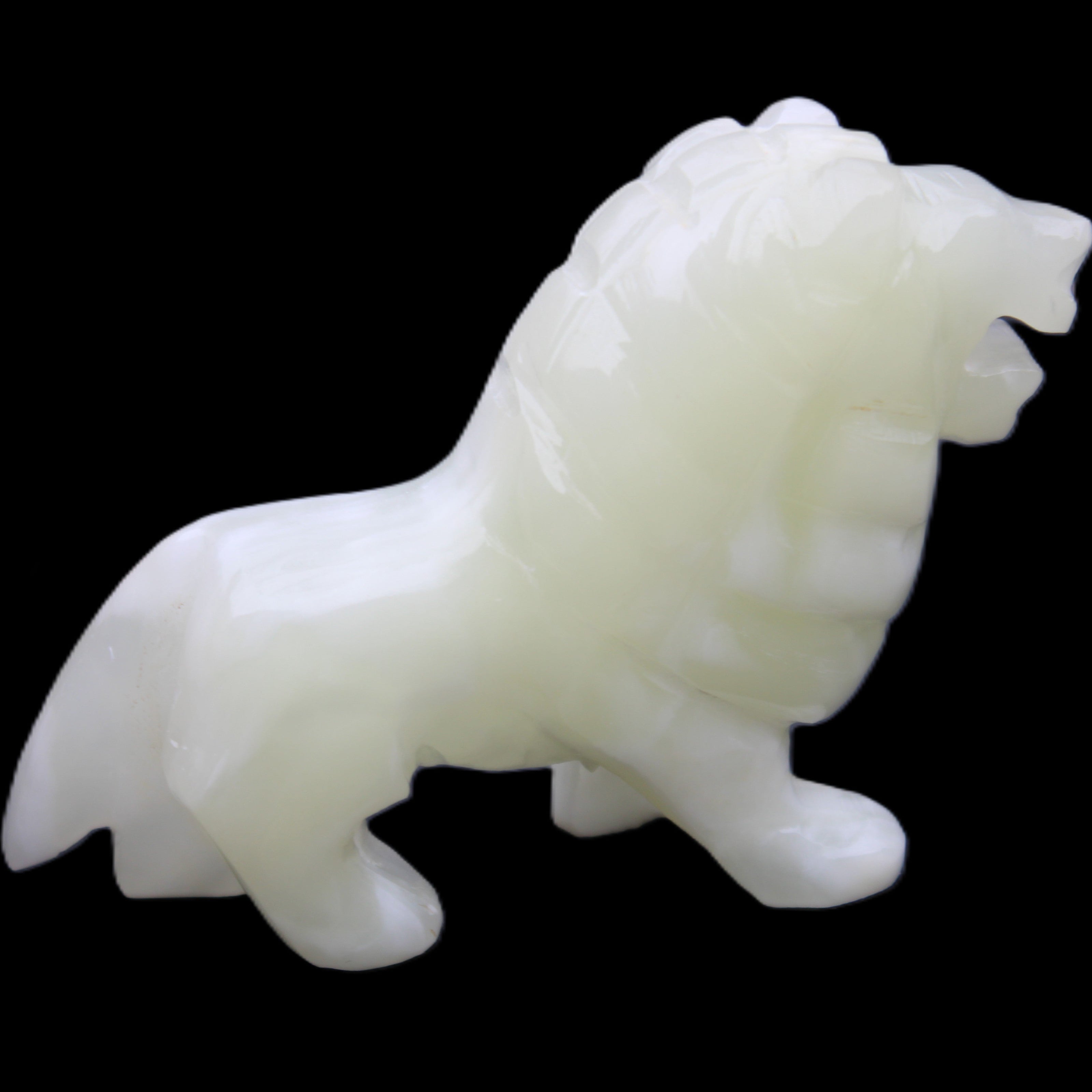 Afghan Jade hand-carved Lion 100*30*77mm 258g in sunlight - Rocks and Things Store