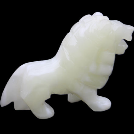 Afghan Jade hand-carved Lion 100*30*77mm 258g in sunlight - Rocks and Things Store