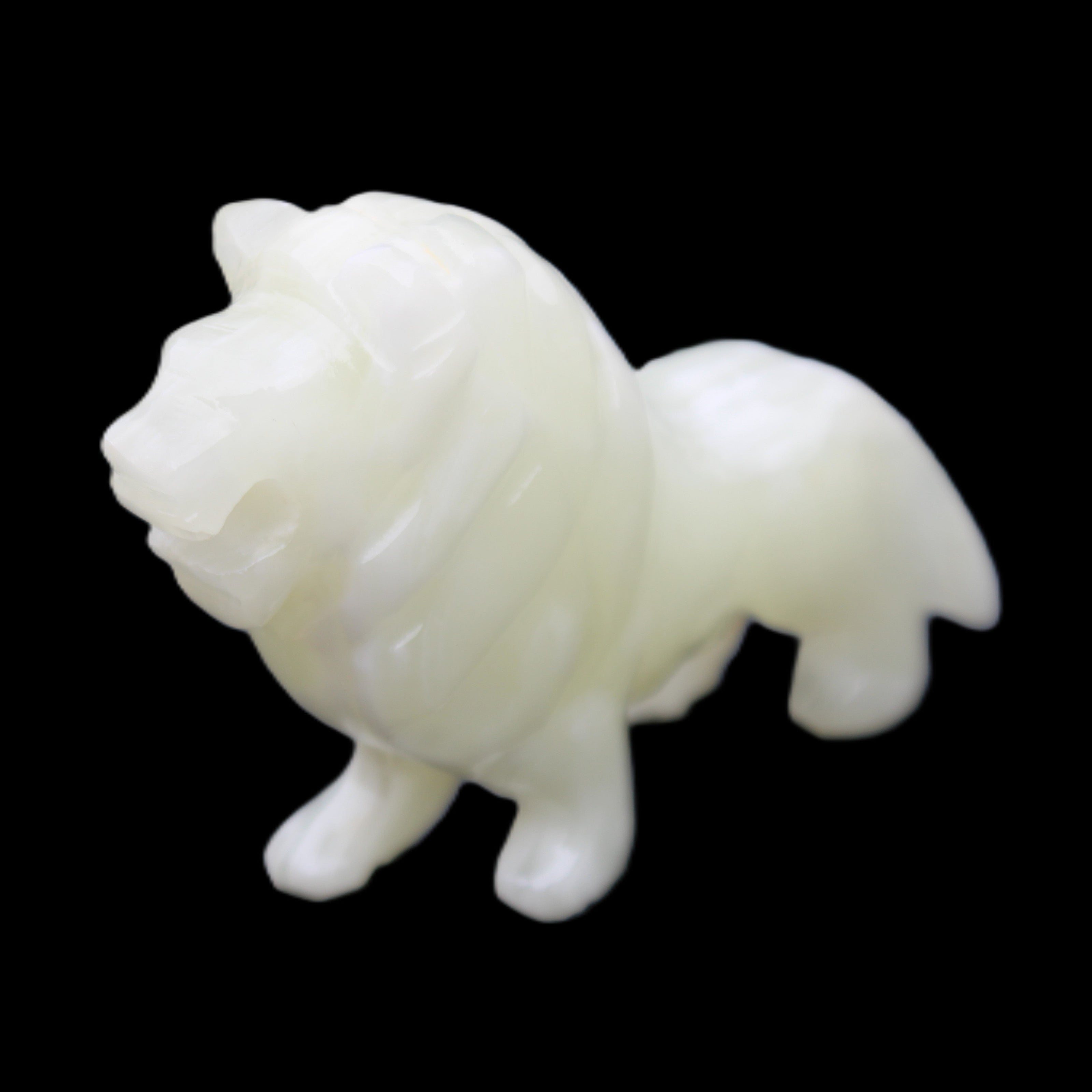 Afghan Jade hand-carved Lion 100*30*77mm 258g in sunlight - Rocks and Things Store