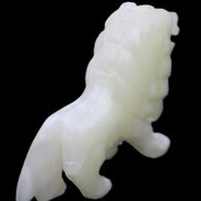 Afghan Jade hand-carved Lion 100*30*77mm 258g in sunlight - Rocks and Things Store