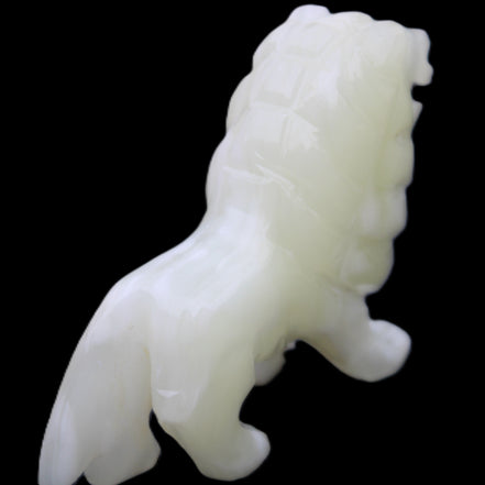 Afghan Jade hand-carved Lion 100*30*77mm 258g in sunlight - Rocks and Things Store