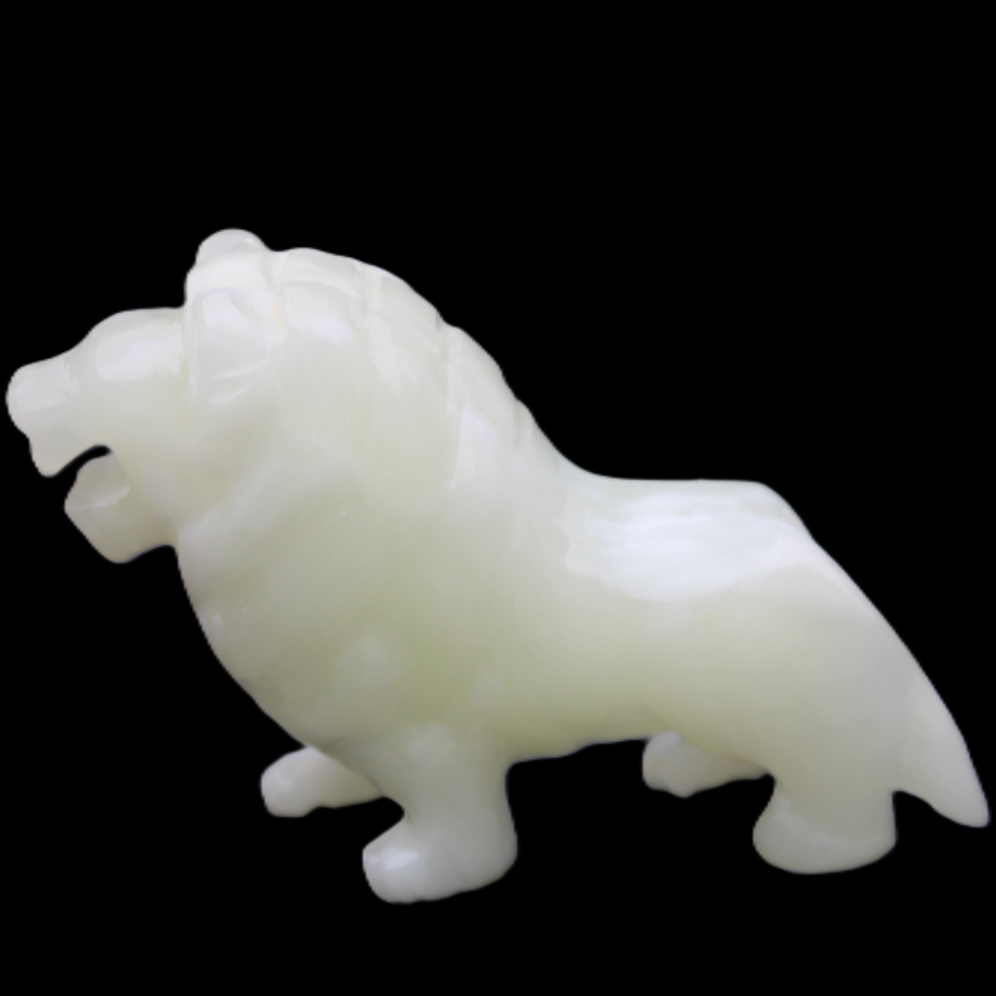 Afghan Jade hand-carved Lion 100*30*77mm 258g in sunlight - Rocks and Things Store